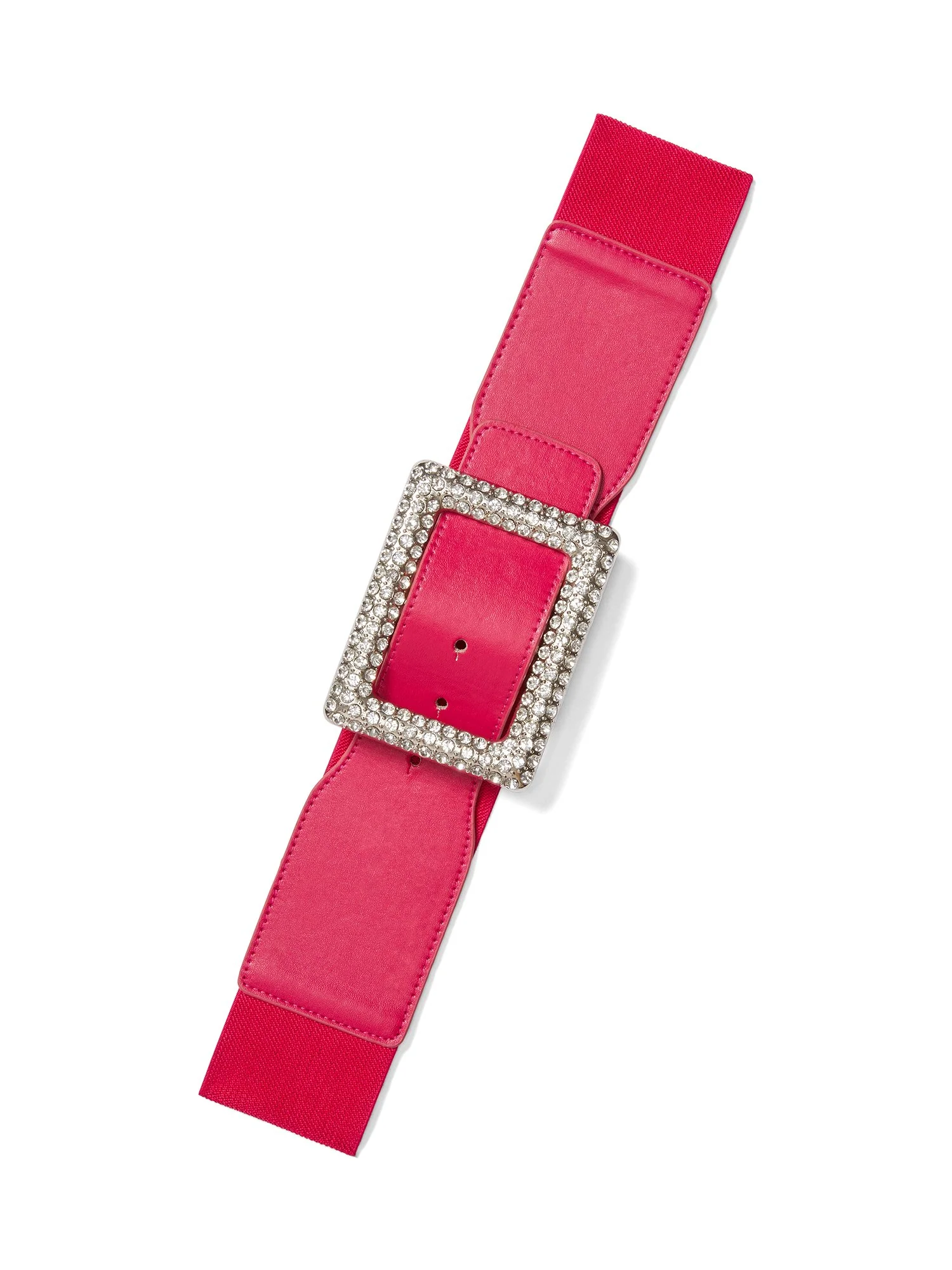 Rhinestone-Buckle Faux-Leather Belt - Image 5