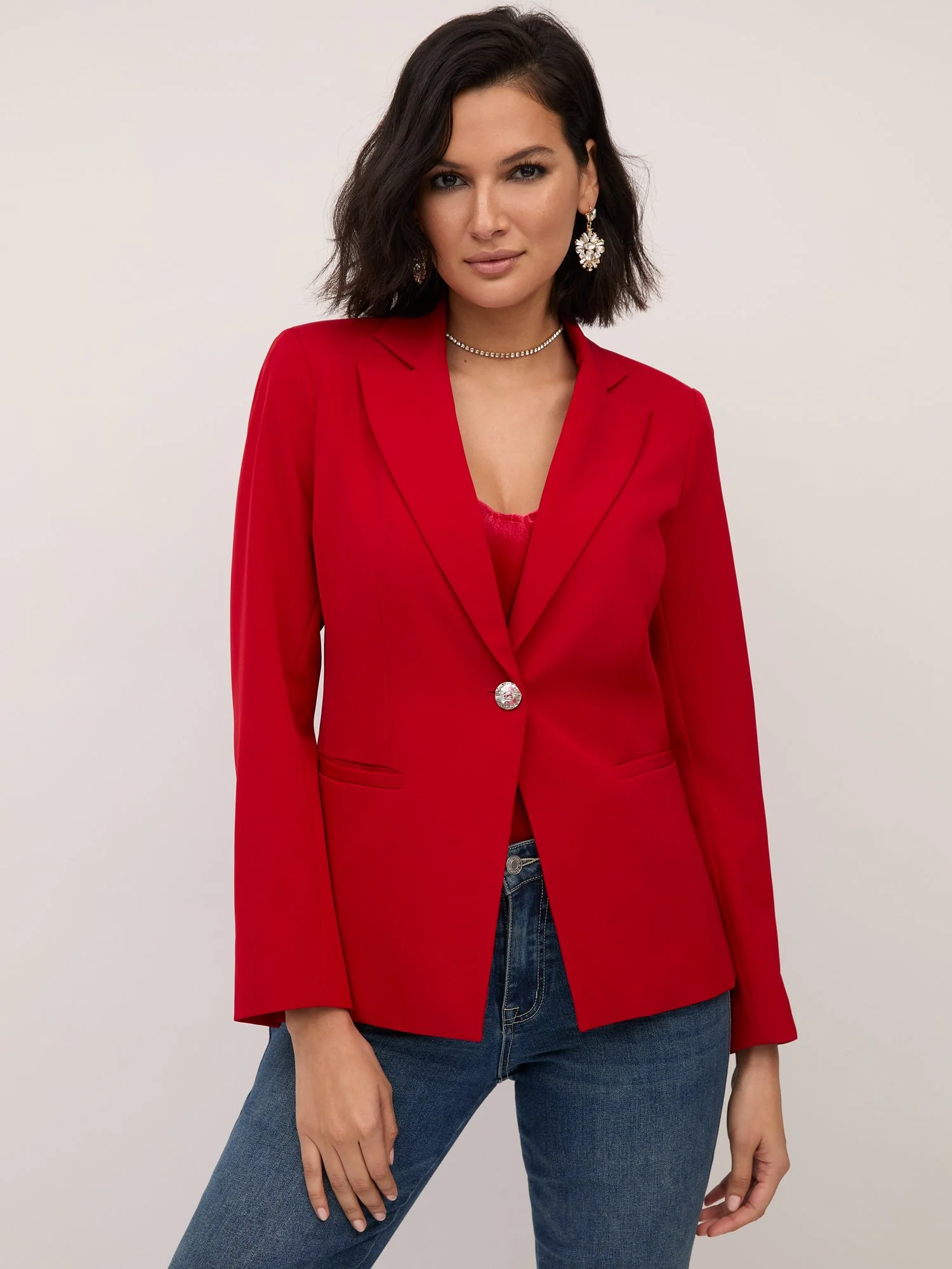 Rhinestone-Button Blazer - Image 2