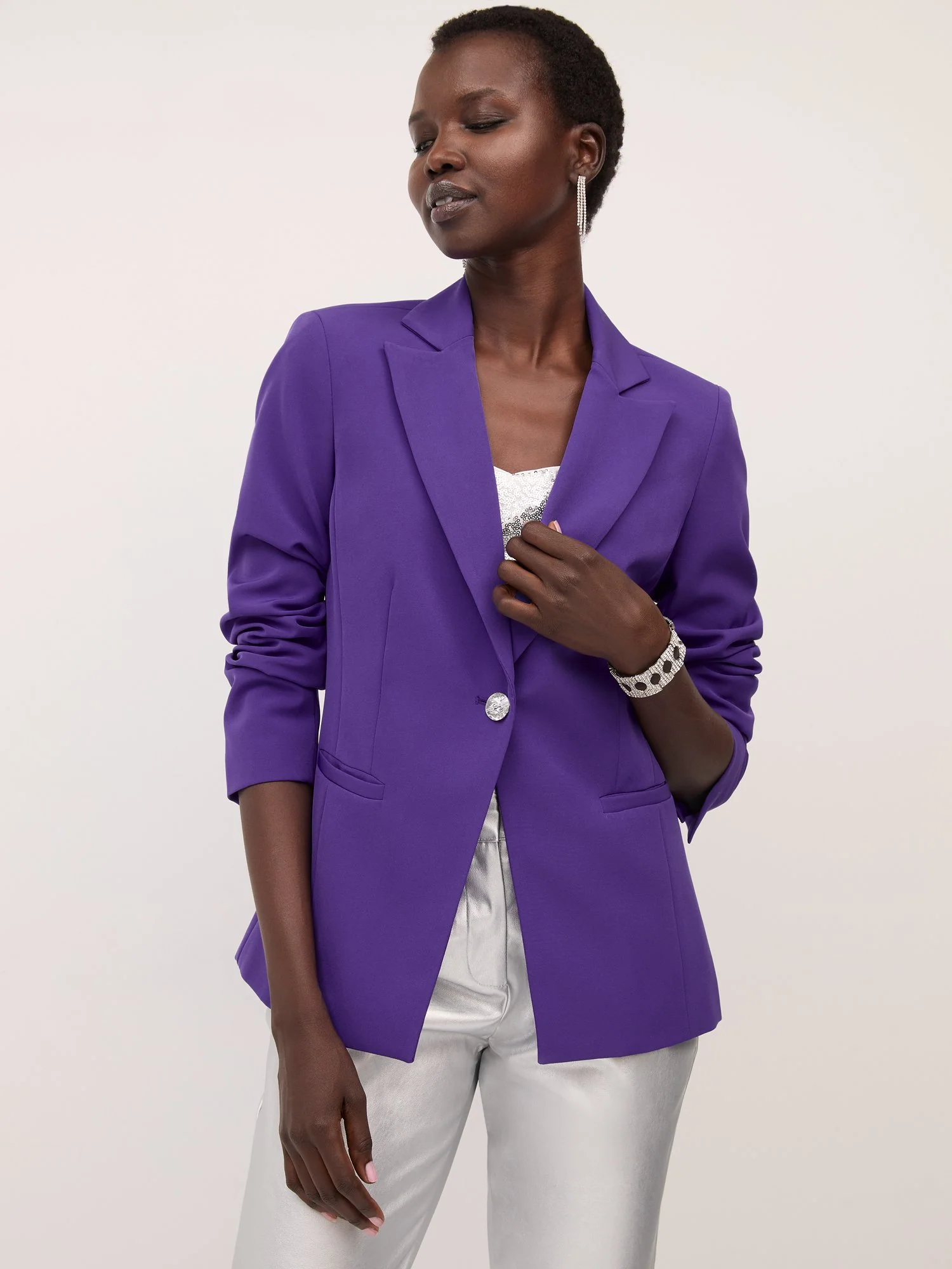 Rhinestone-Button Blazer - Image 9