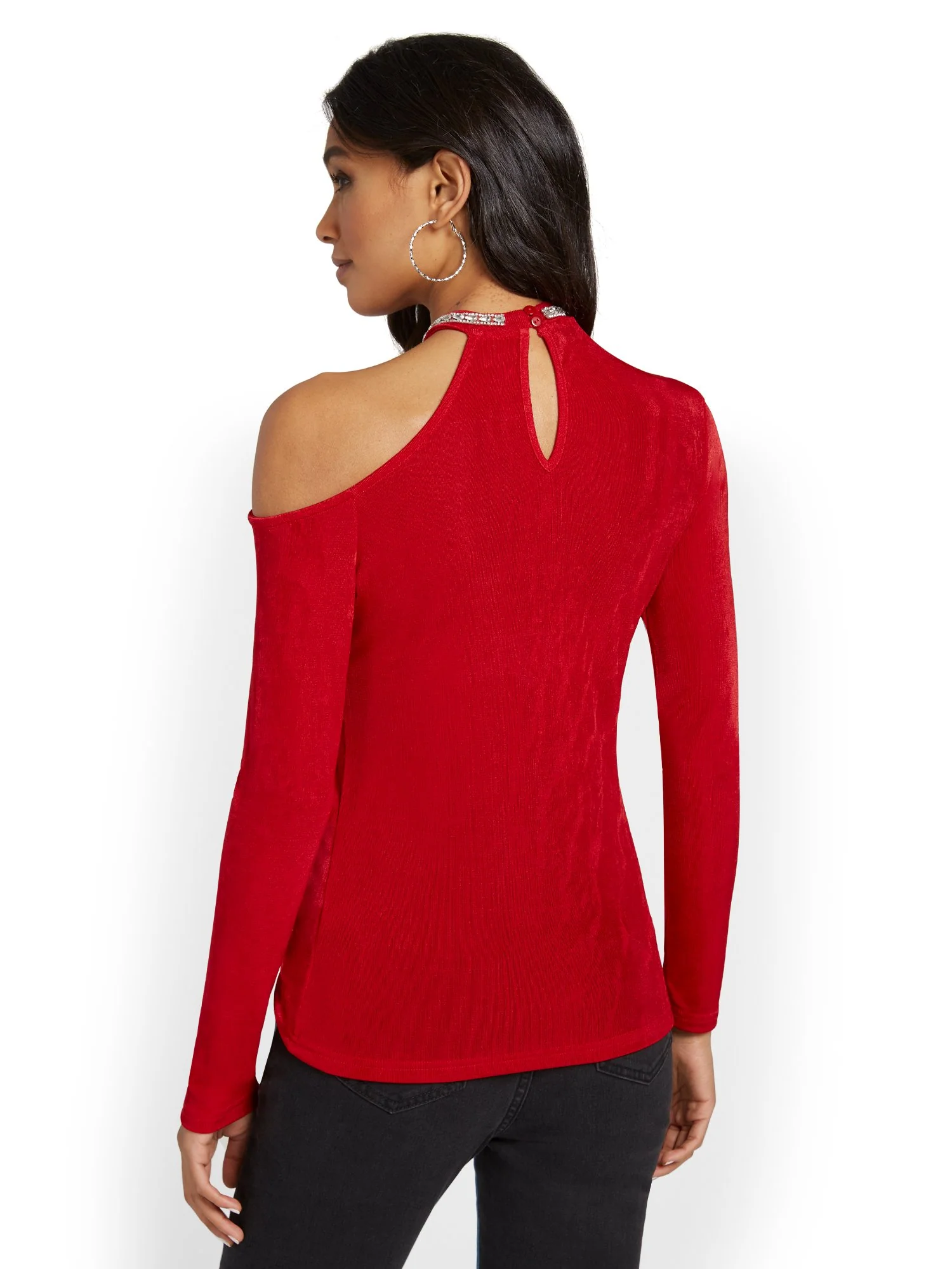 Rhinestone Cut-Out Top - Image 3