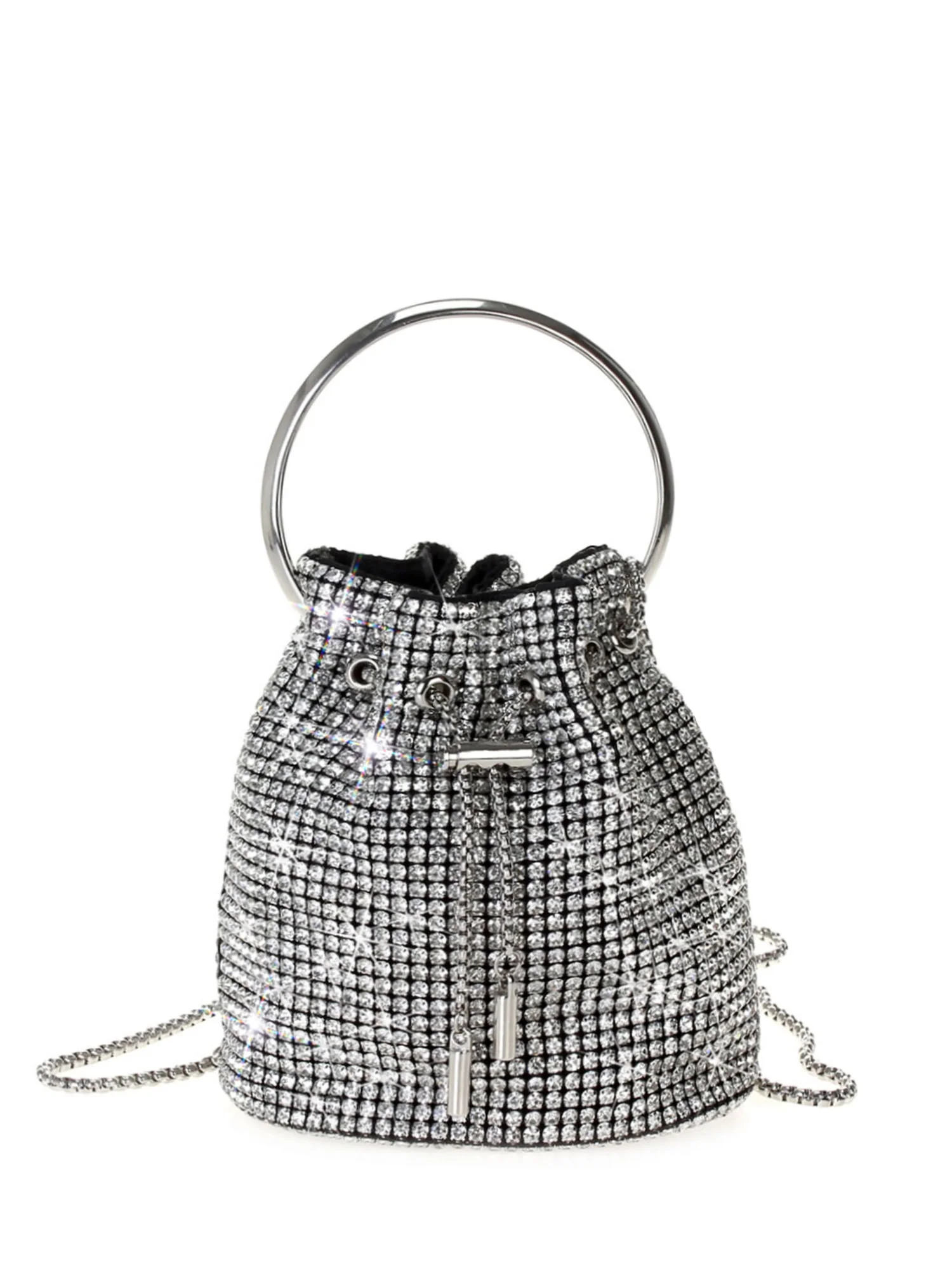 Rhinestone Drawstring Bucket Bag - Image 2