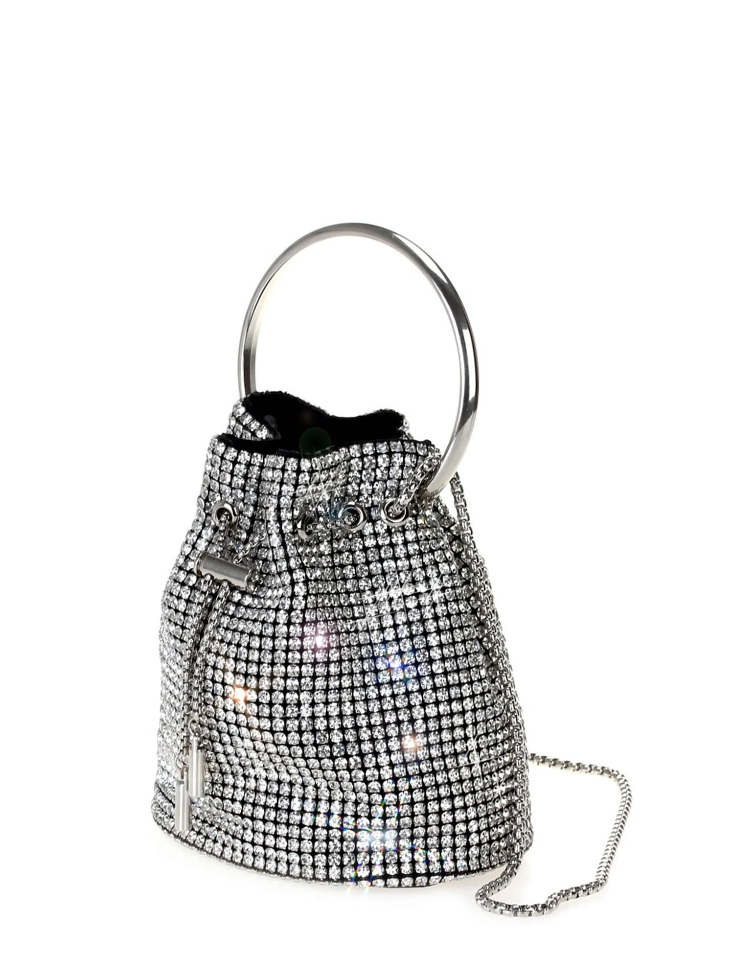 Rhinestone Drawstring Bucket Bag - Image 3