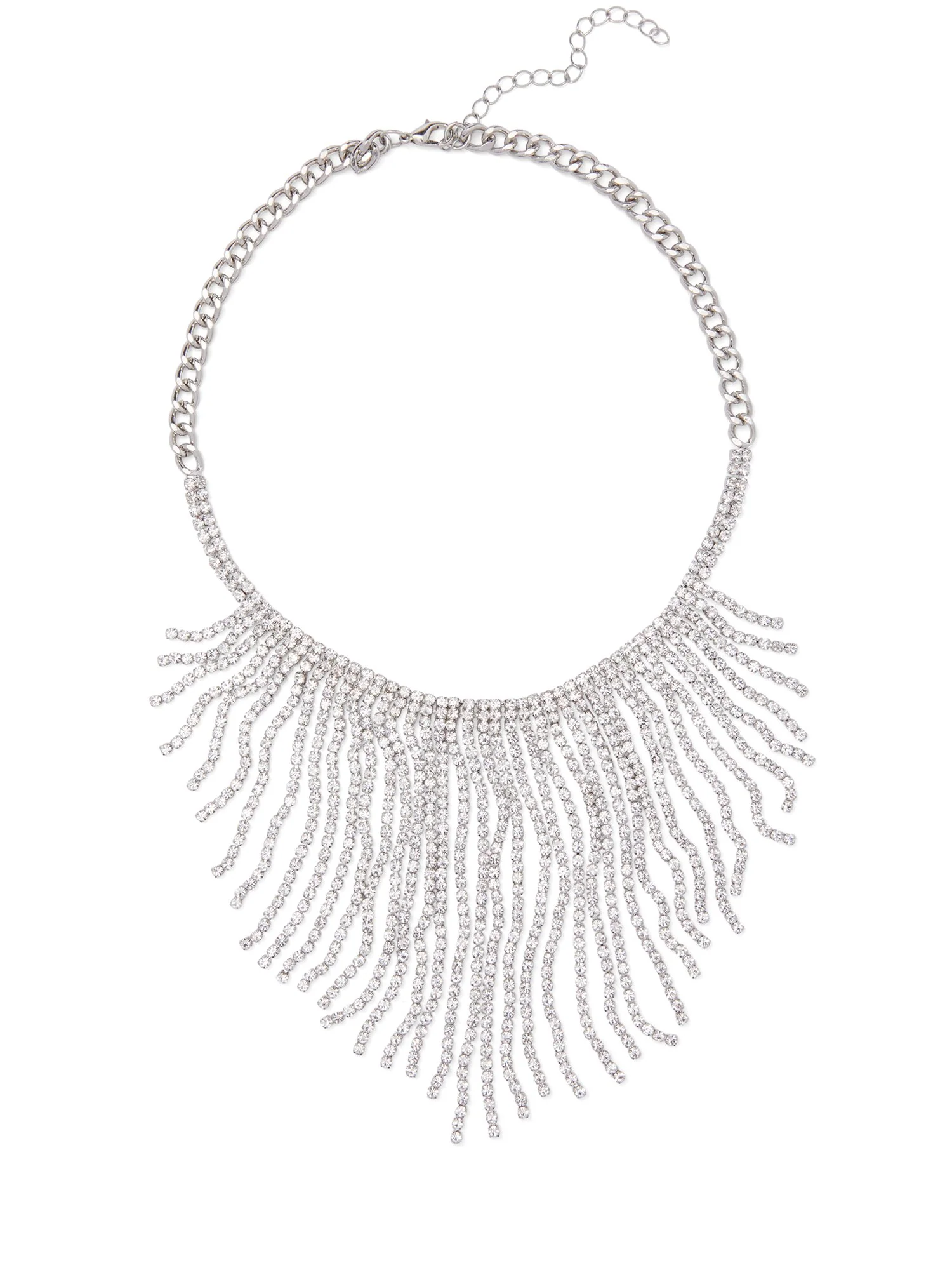 Rhinestone-Fringe Necklace