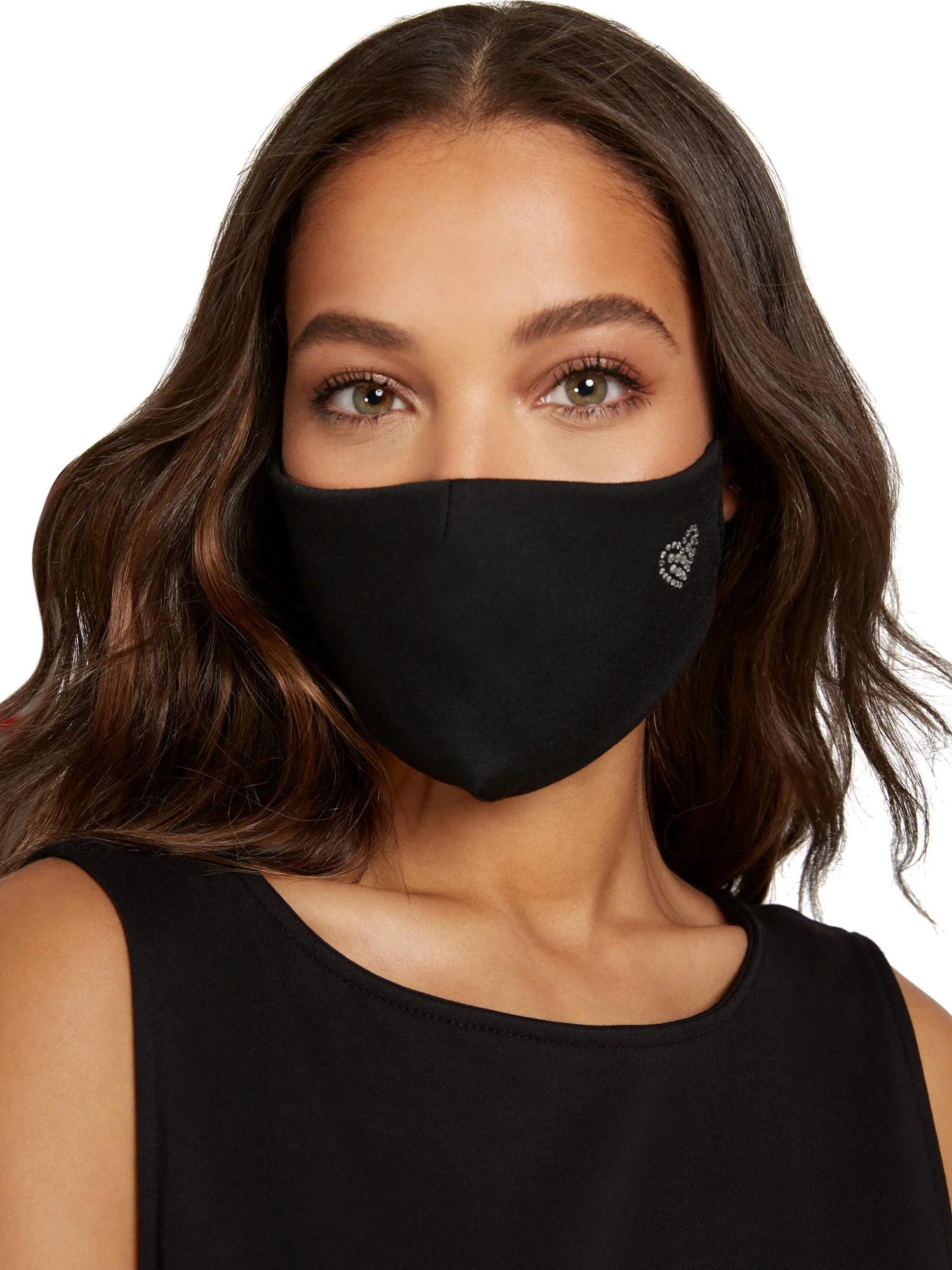 Rhinestone Heart Face Mask