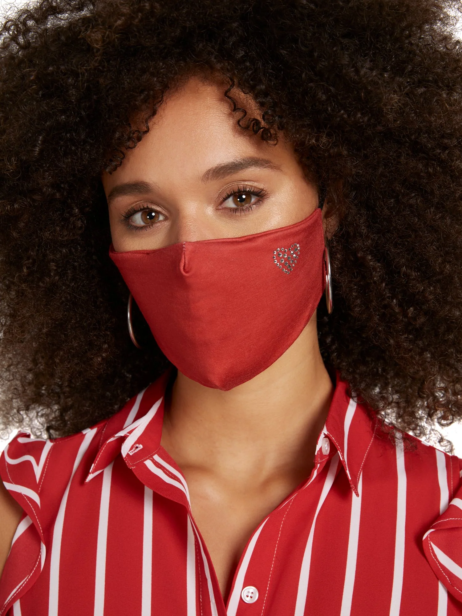 Rhinestone Heart Face Mask - Image 4