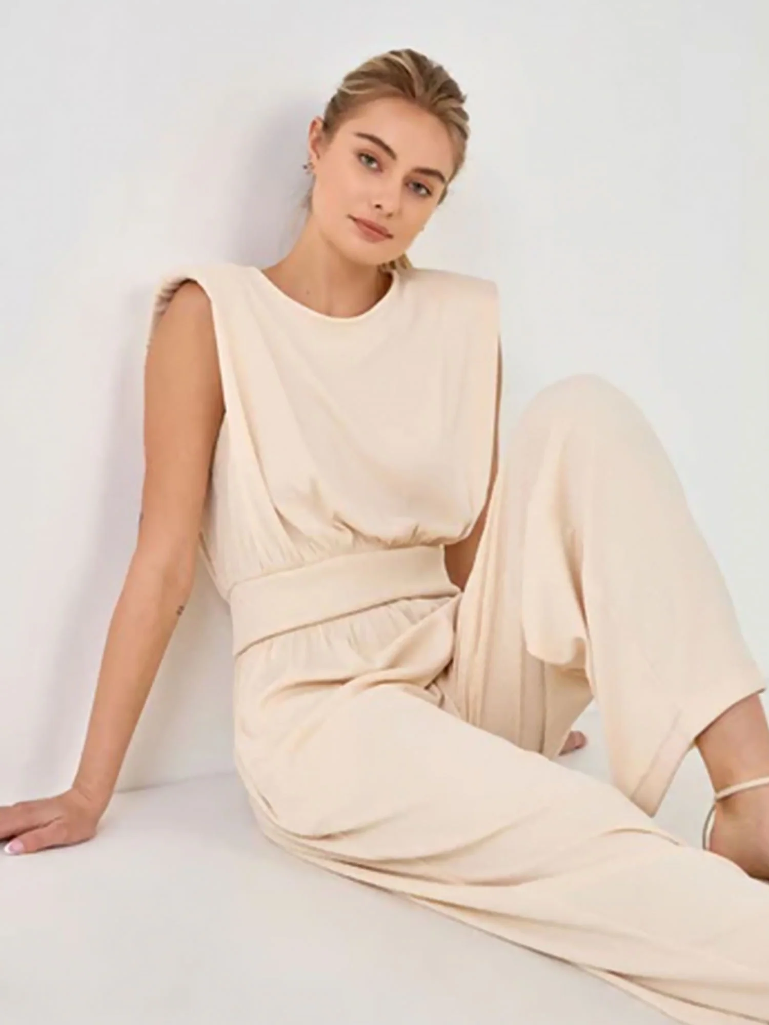Endless Rose Rib-Knit Shoulder-Pad Jumpsuit - Brands We Love - Image 3