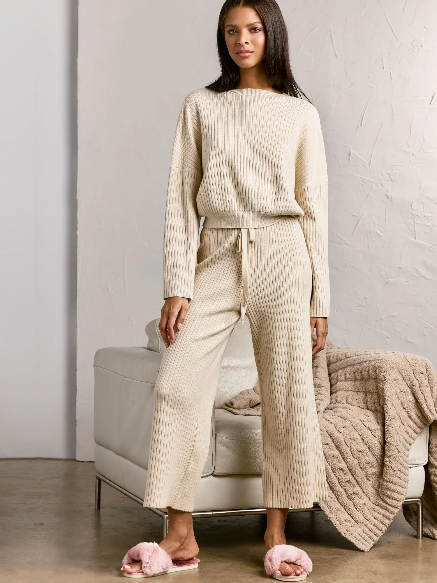 Lumiere Rib Knit Wide Leg Pant - Brands We Love - Image 3