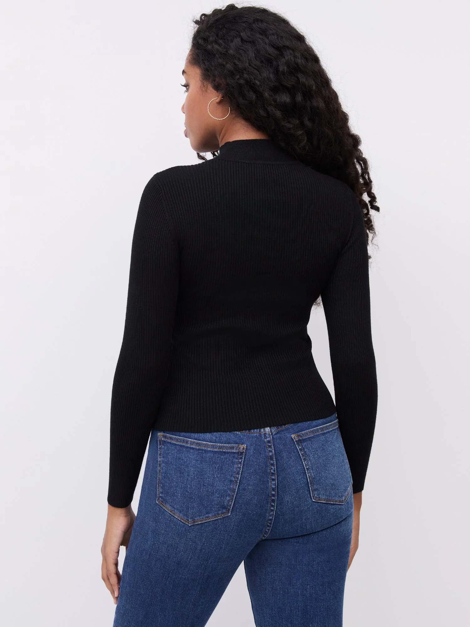 Ribbed Cut-Out Corset Sweater - Image 3