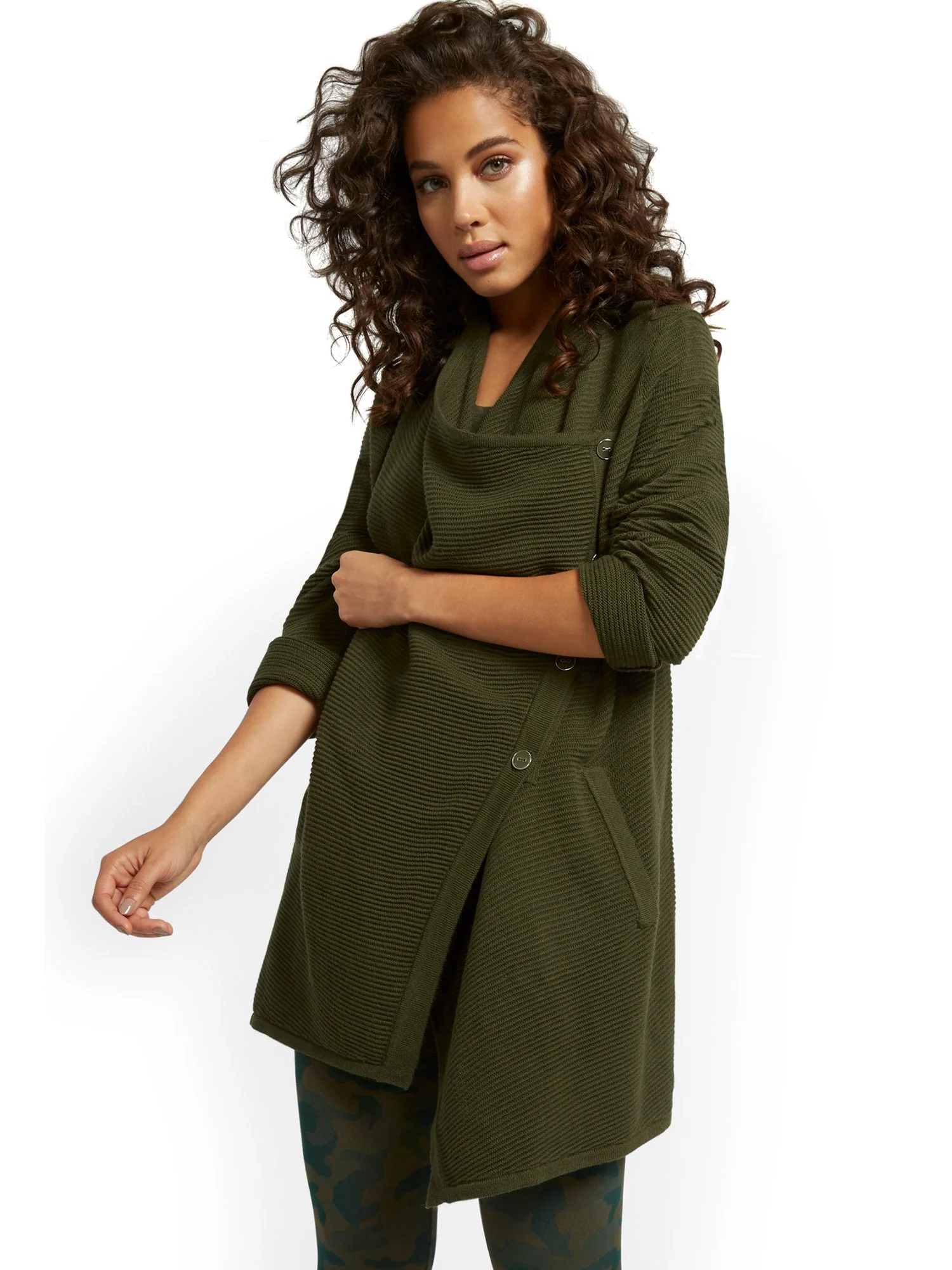 Ribbed Knit Long Cardigan - Image 8
