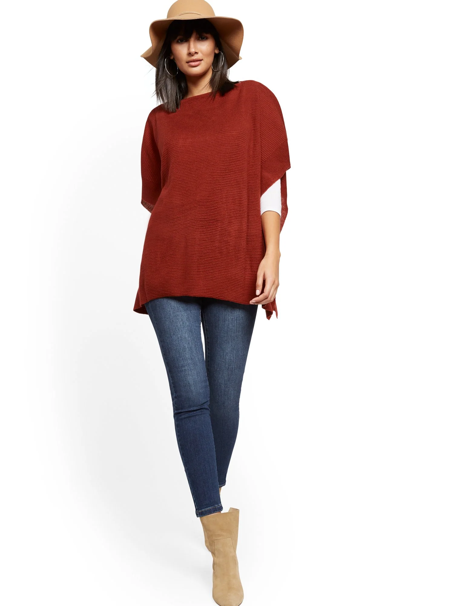 Ribbed-Knit Poncho - Image 6