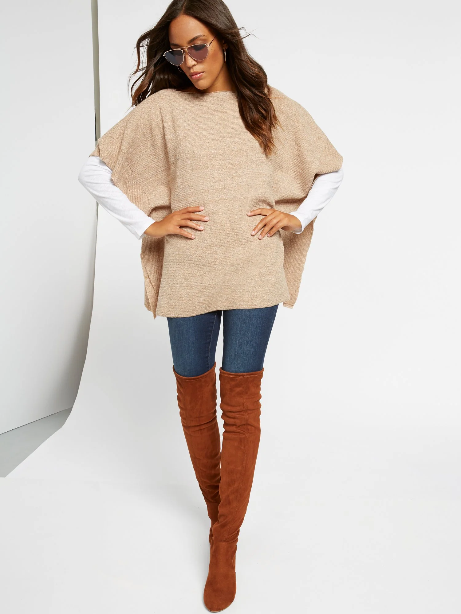 Ribbed-Knit Poncho - Image 4