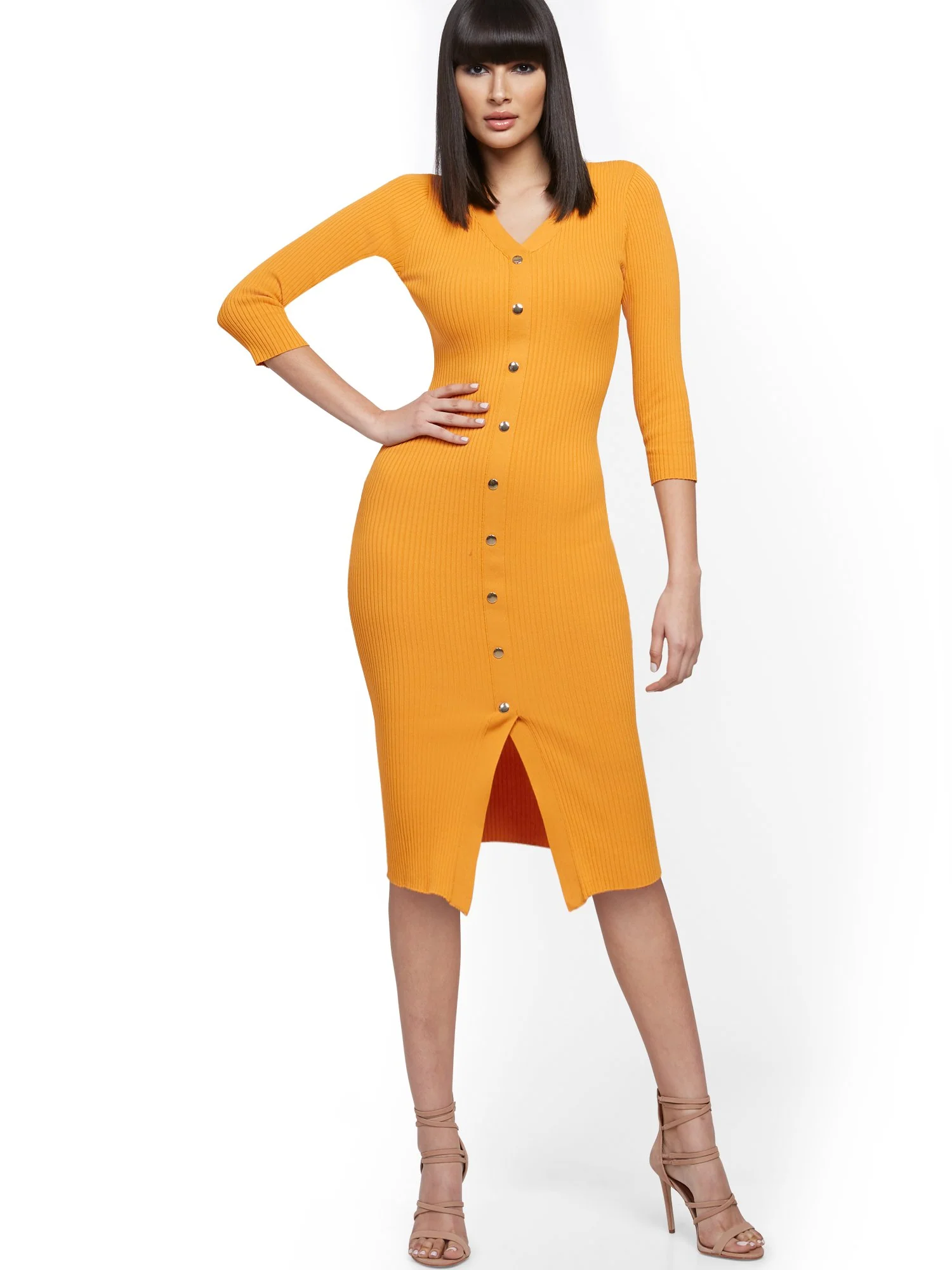 Ribbed Sweater Dress - 7th Avenue - Image 12