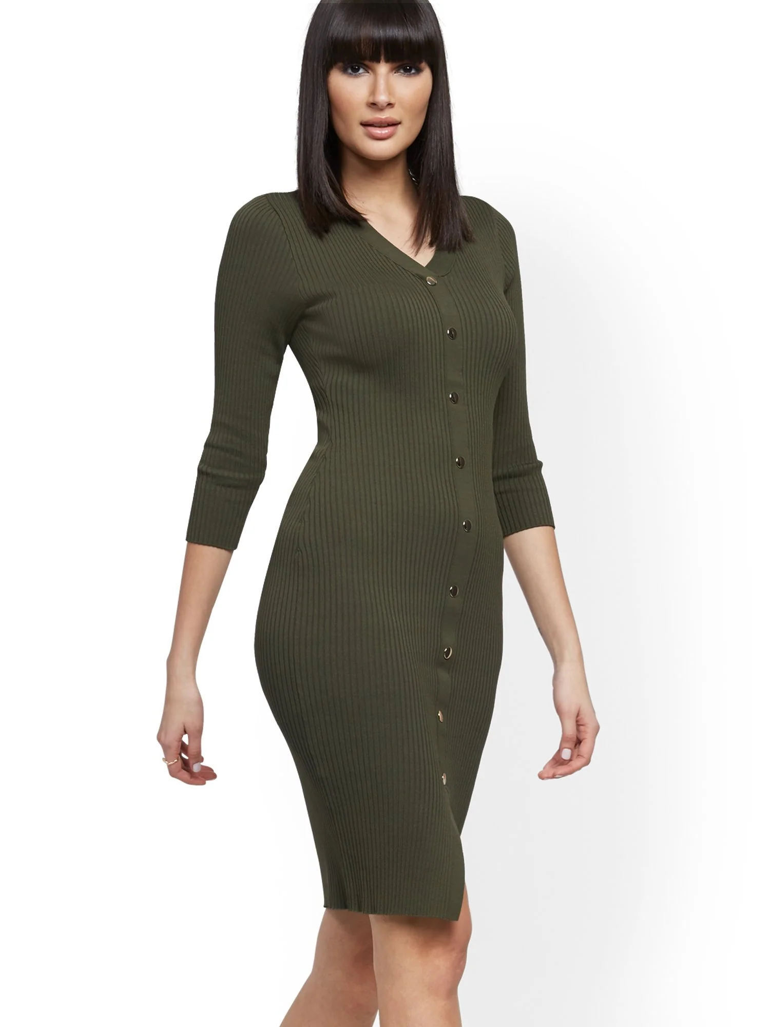 Ribbed Sweater Dress - 7th Avenue - Image 6