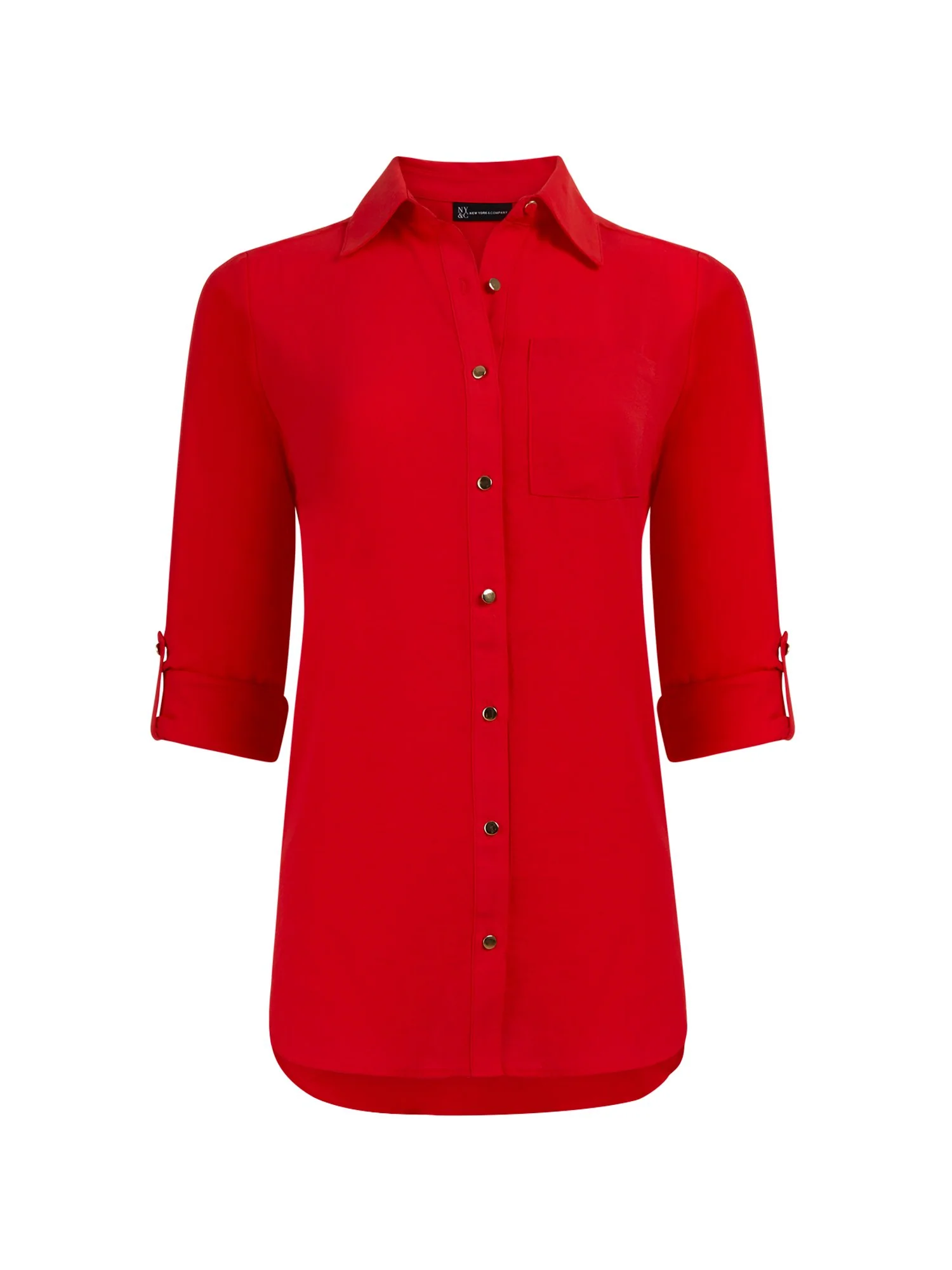 Roll-Tab Sleeve Tunic Top - Image 4