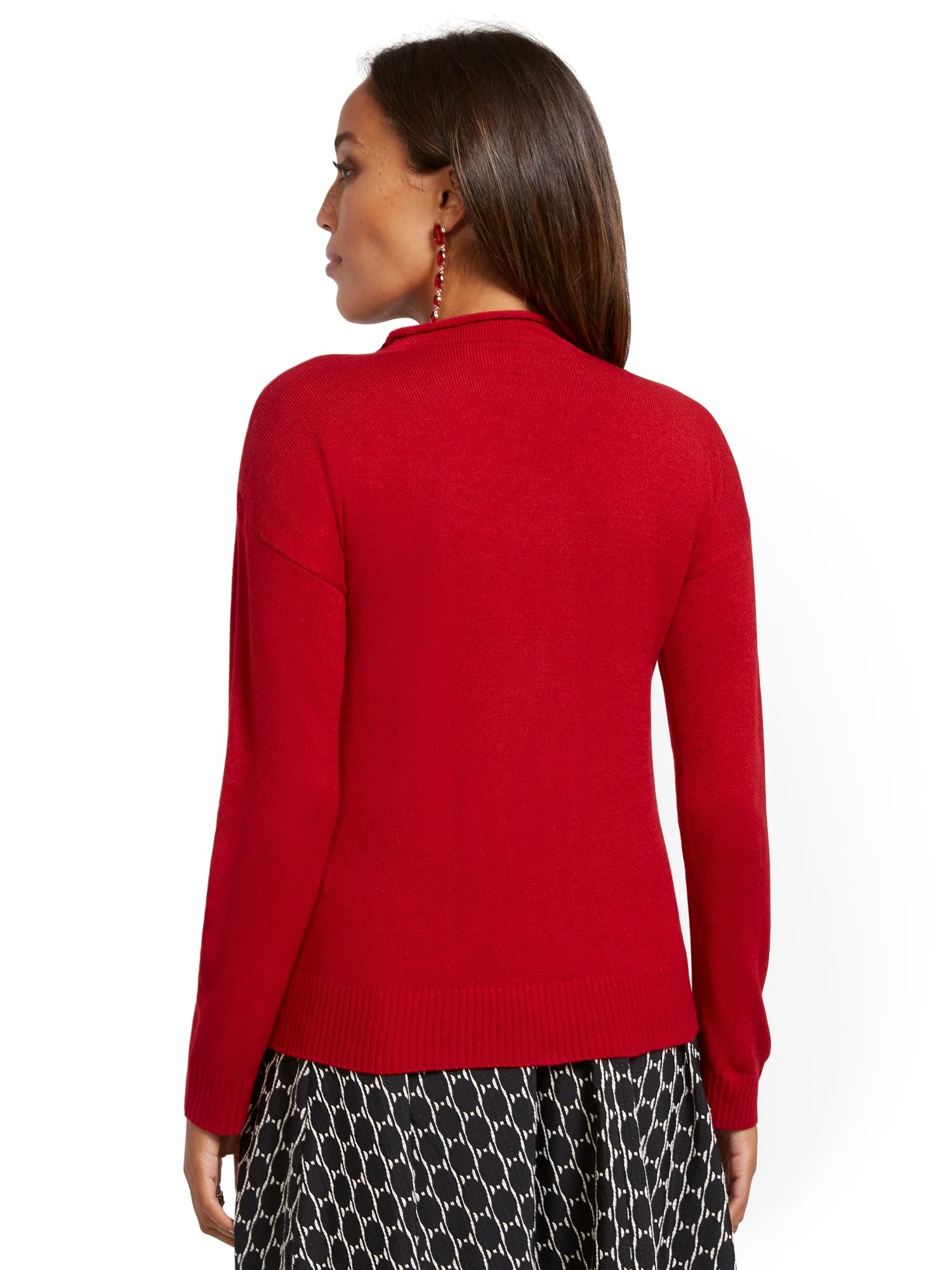 Rollneck Sweater with Ribbon Bow - Image 6