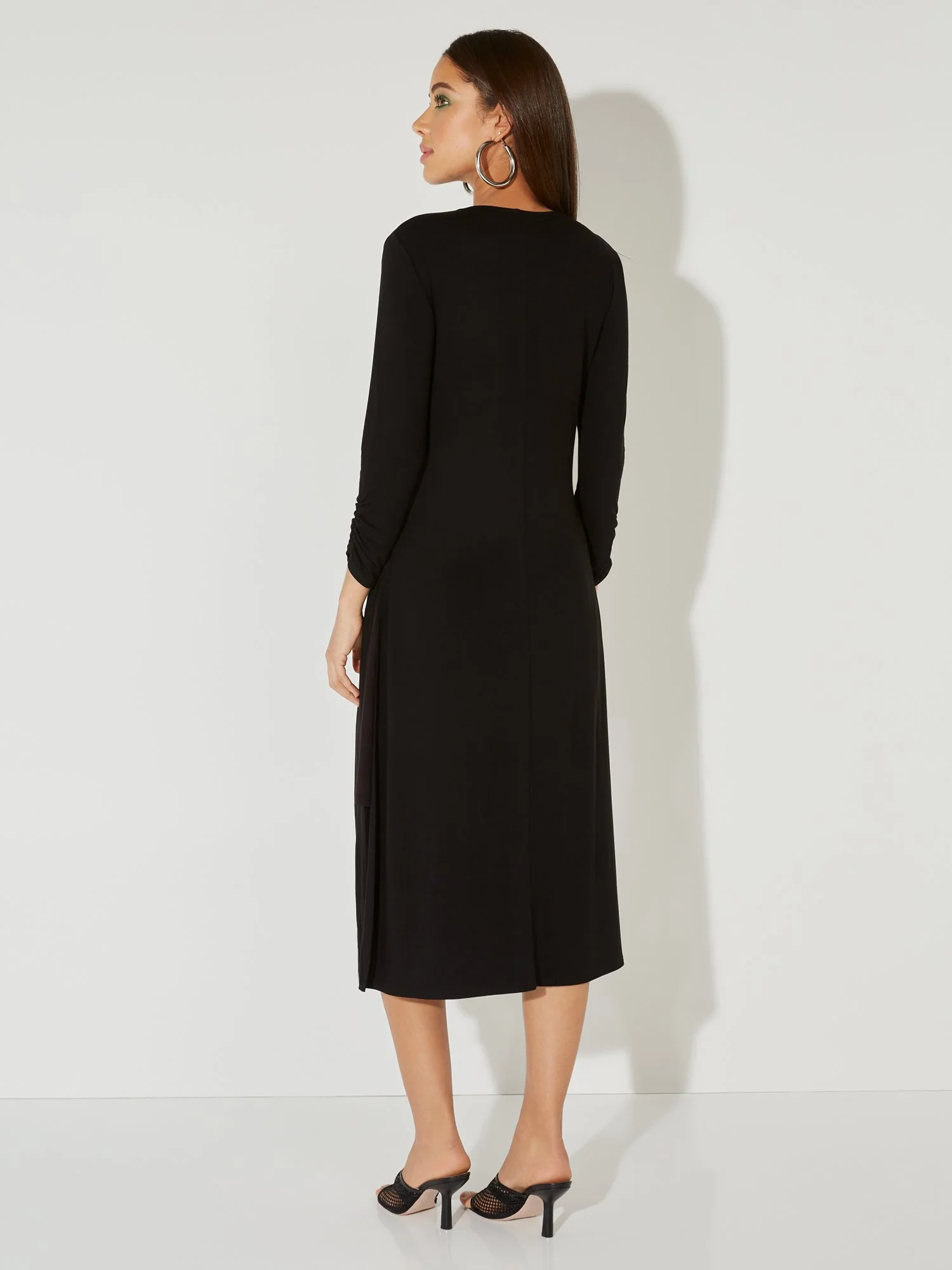 Ruched 3/4-Sleeve Duster Cardigan - NY&C Style System - Image 3