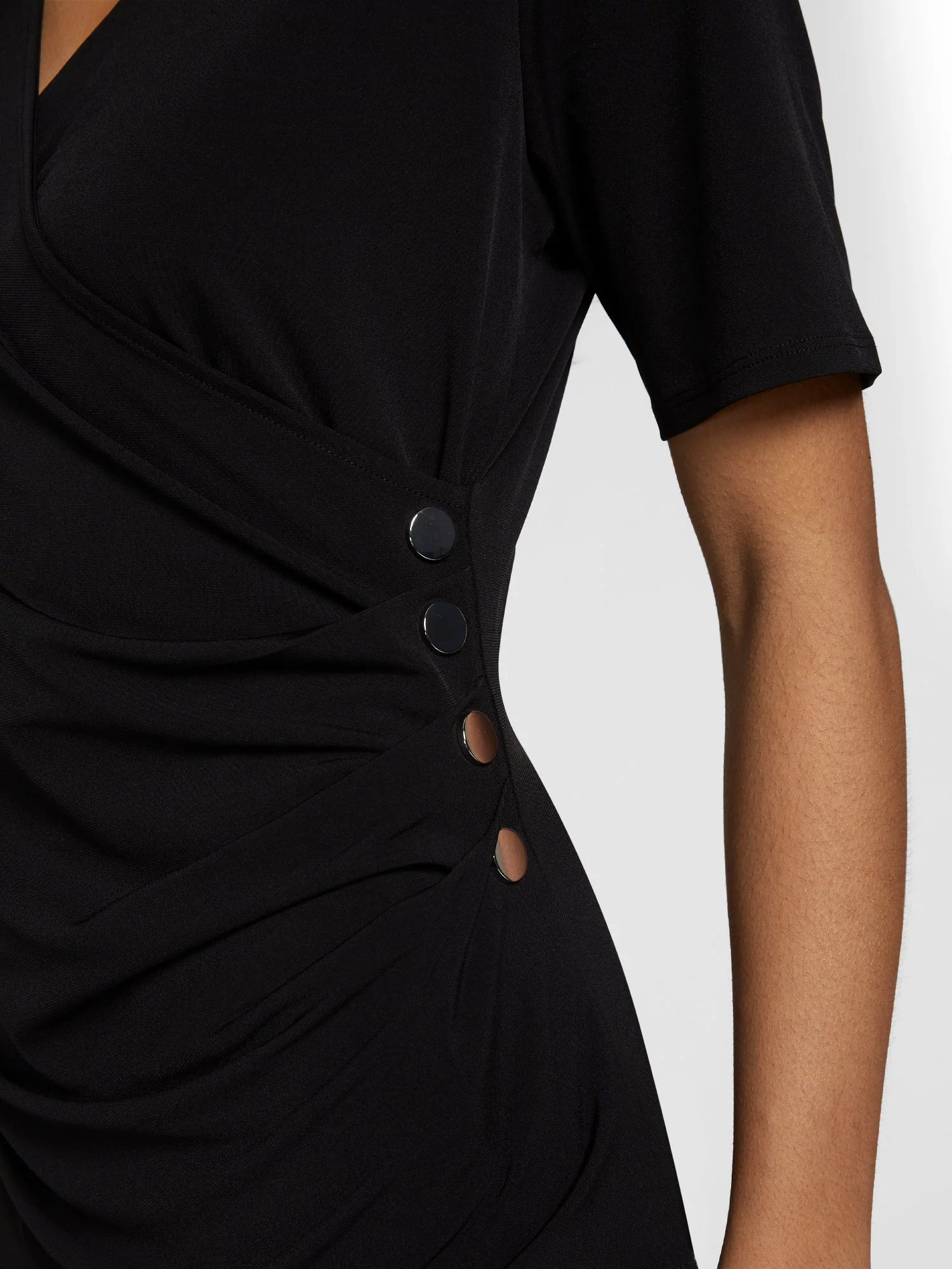 Ruched Button-Detail Knit Top - Image 4