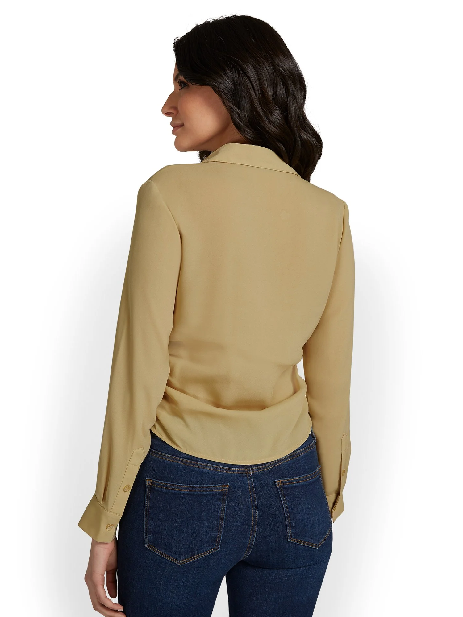 Ruched Button-Front Top - Image 3