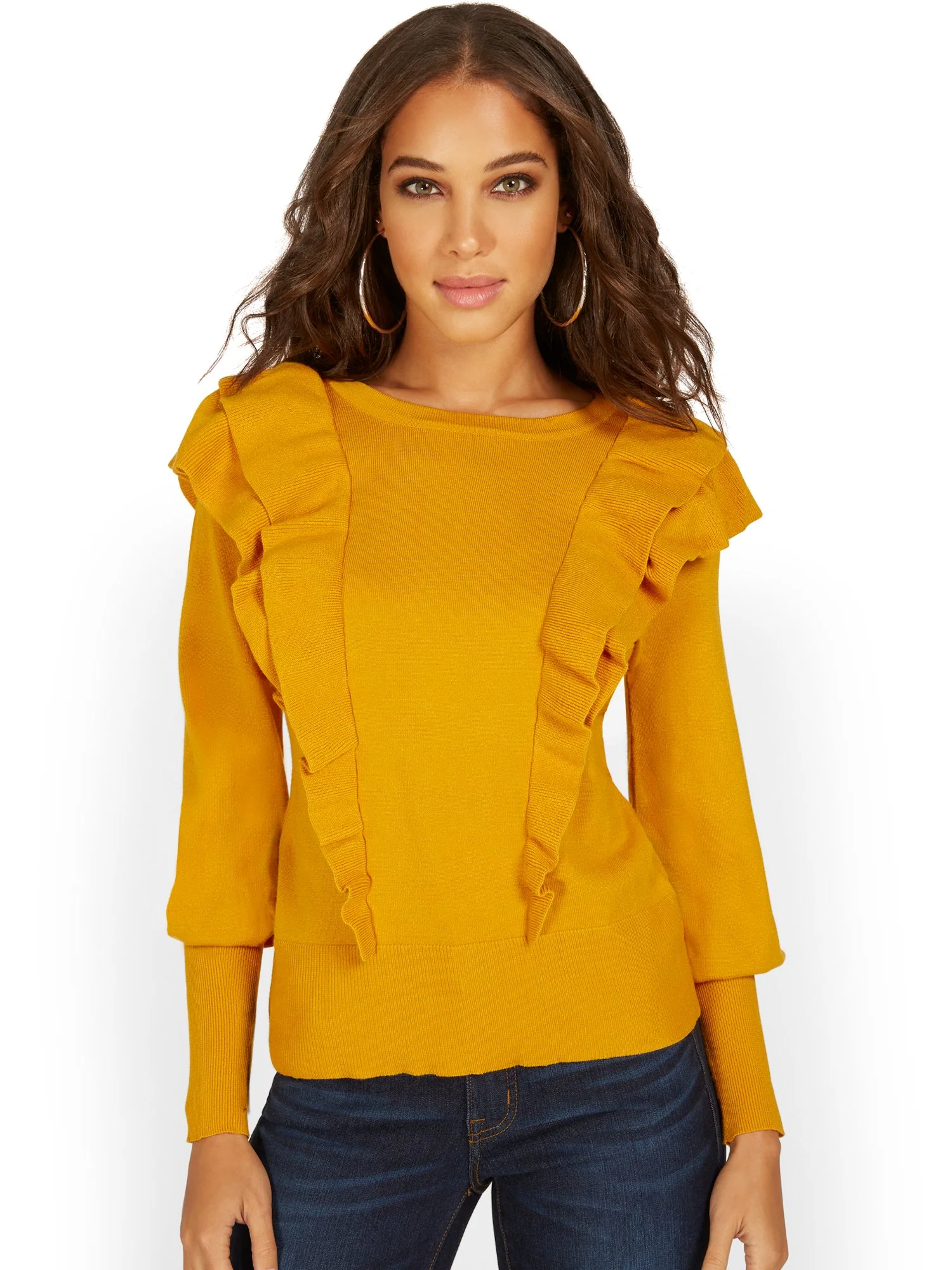 Ruffle Balloon-Sleeve Sweater - Image 6