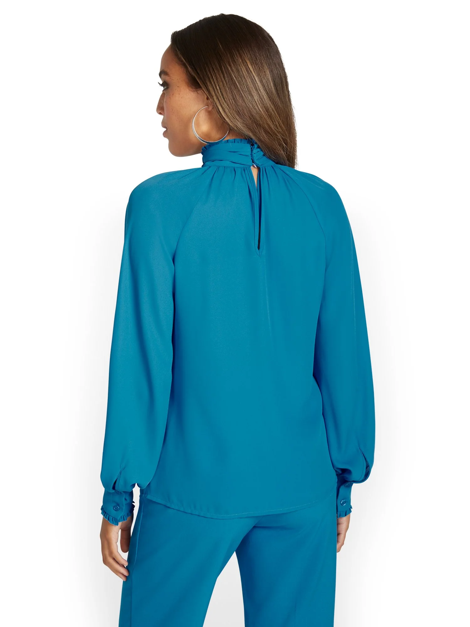 Ruffle Bow-Neck Blouse - Image 6
