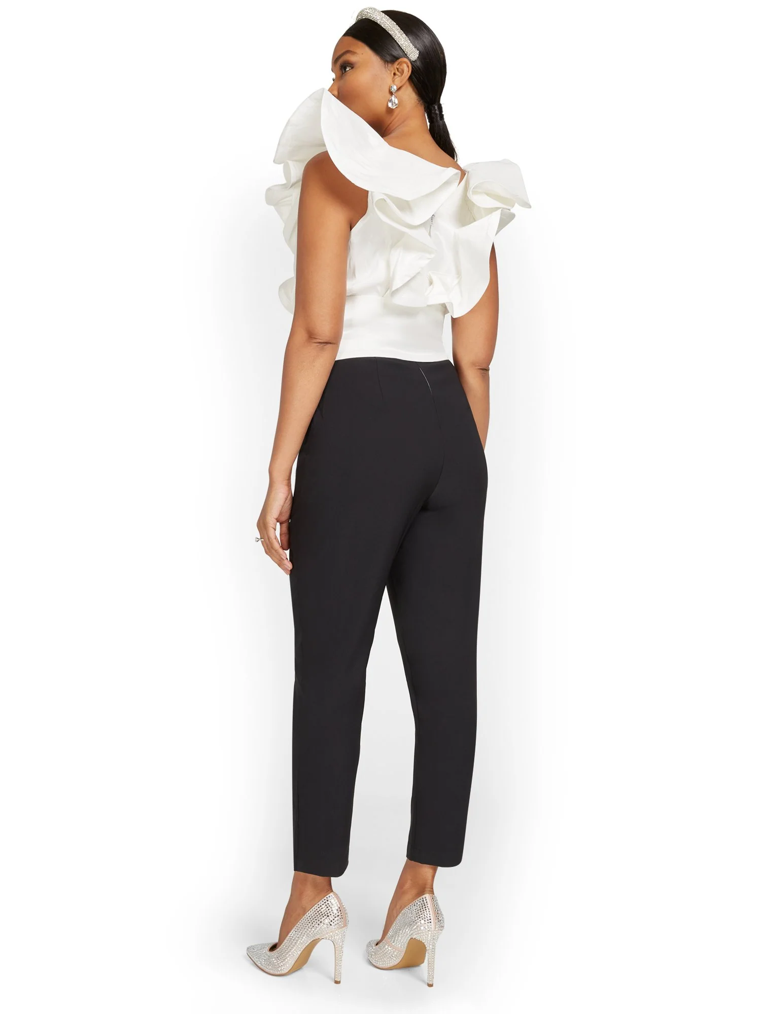 Ruffle-Detail Two-Tone Jumpsuit - Image 3