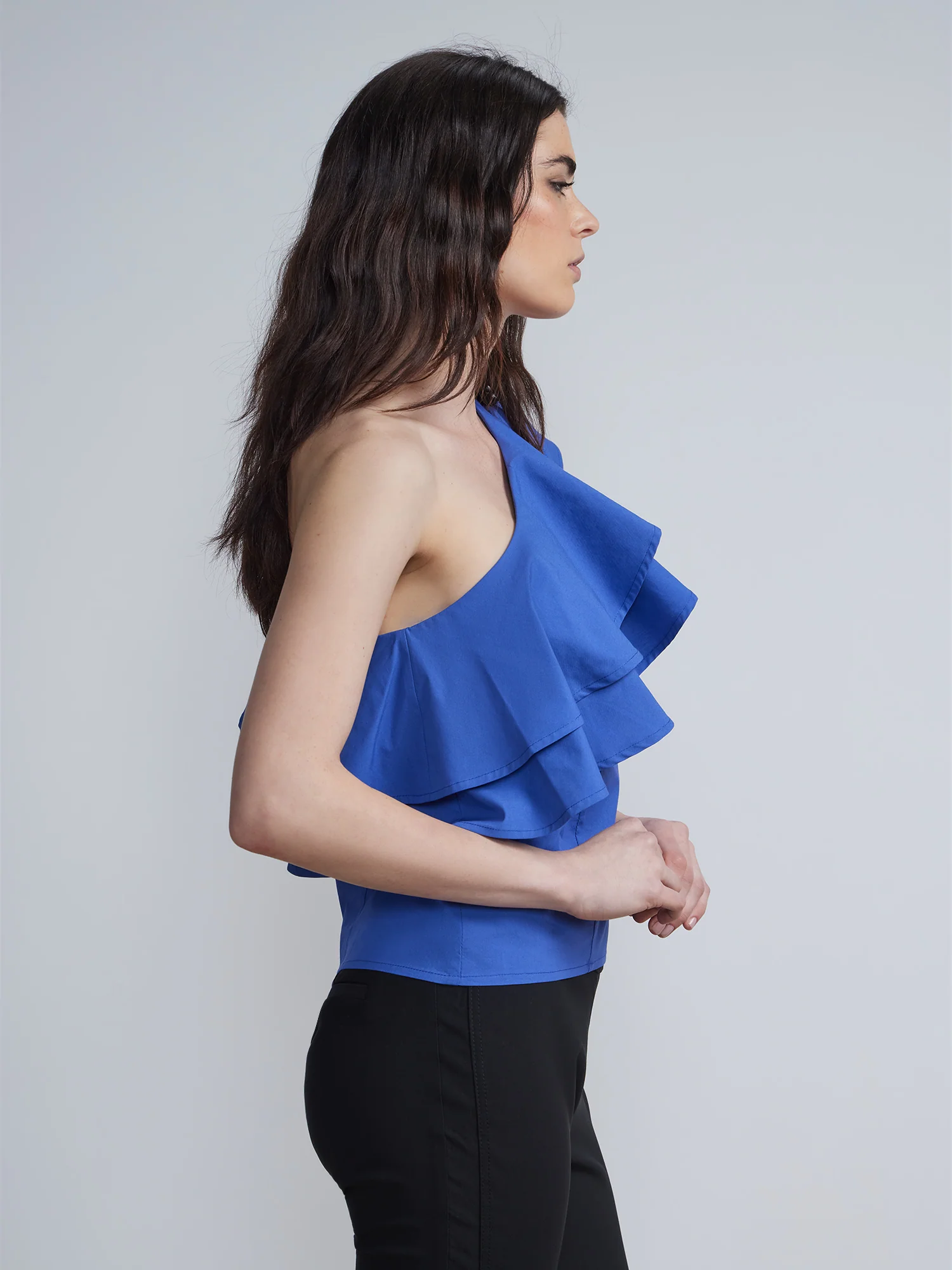 Ruffle Front One Shoulder Top - Image 2