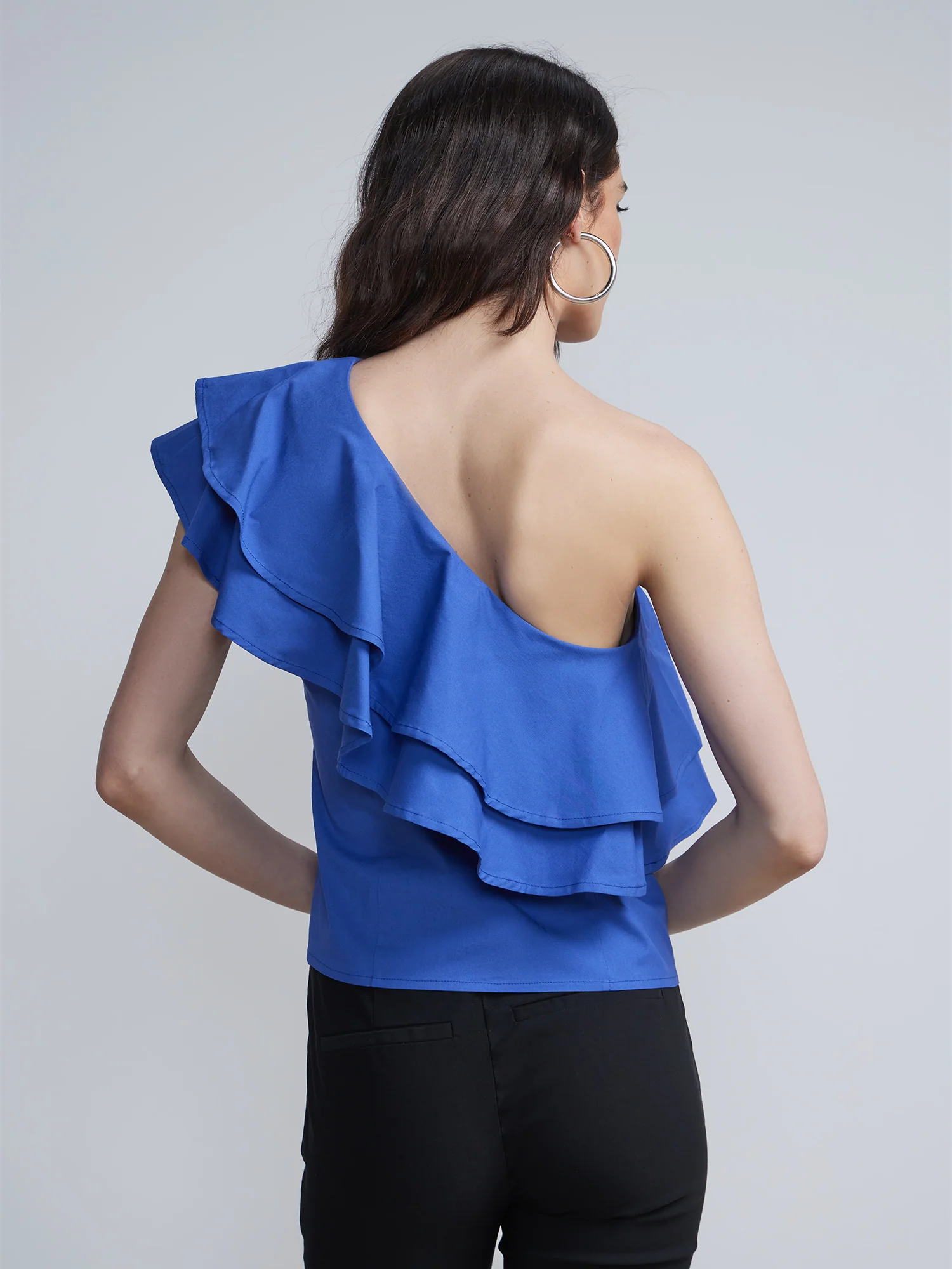 Ruffle Front One Shoulder Top - Image 3