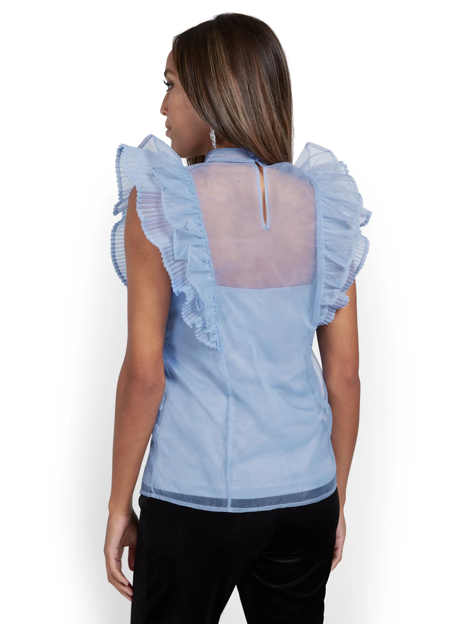 Ruffle-Front Organza Top - Image 3
