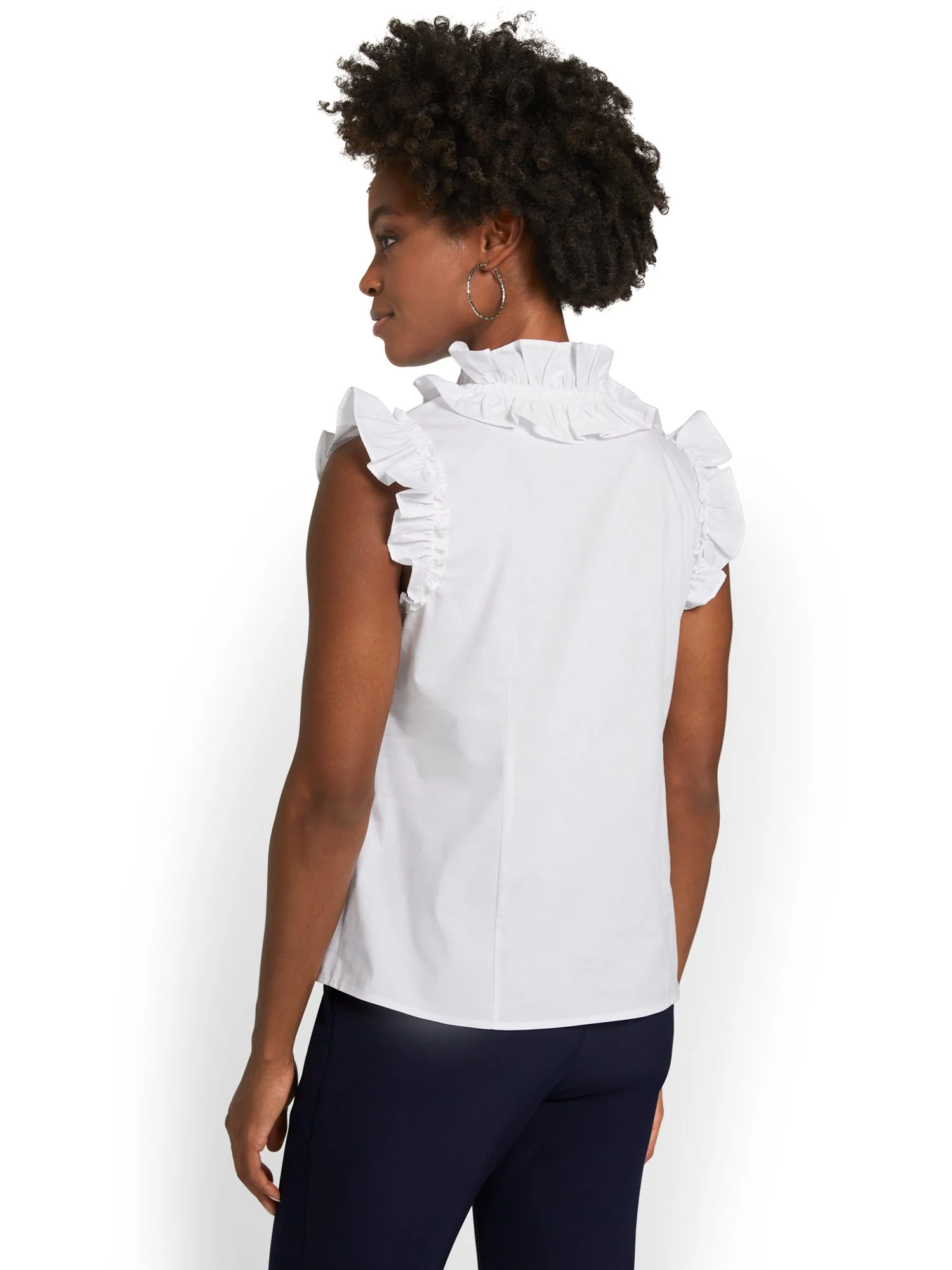 Ruffle-Front Poplin Top - Image 3