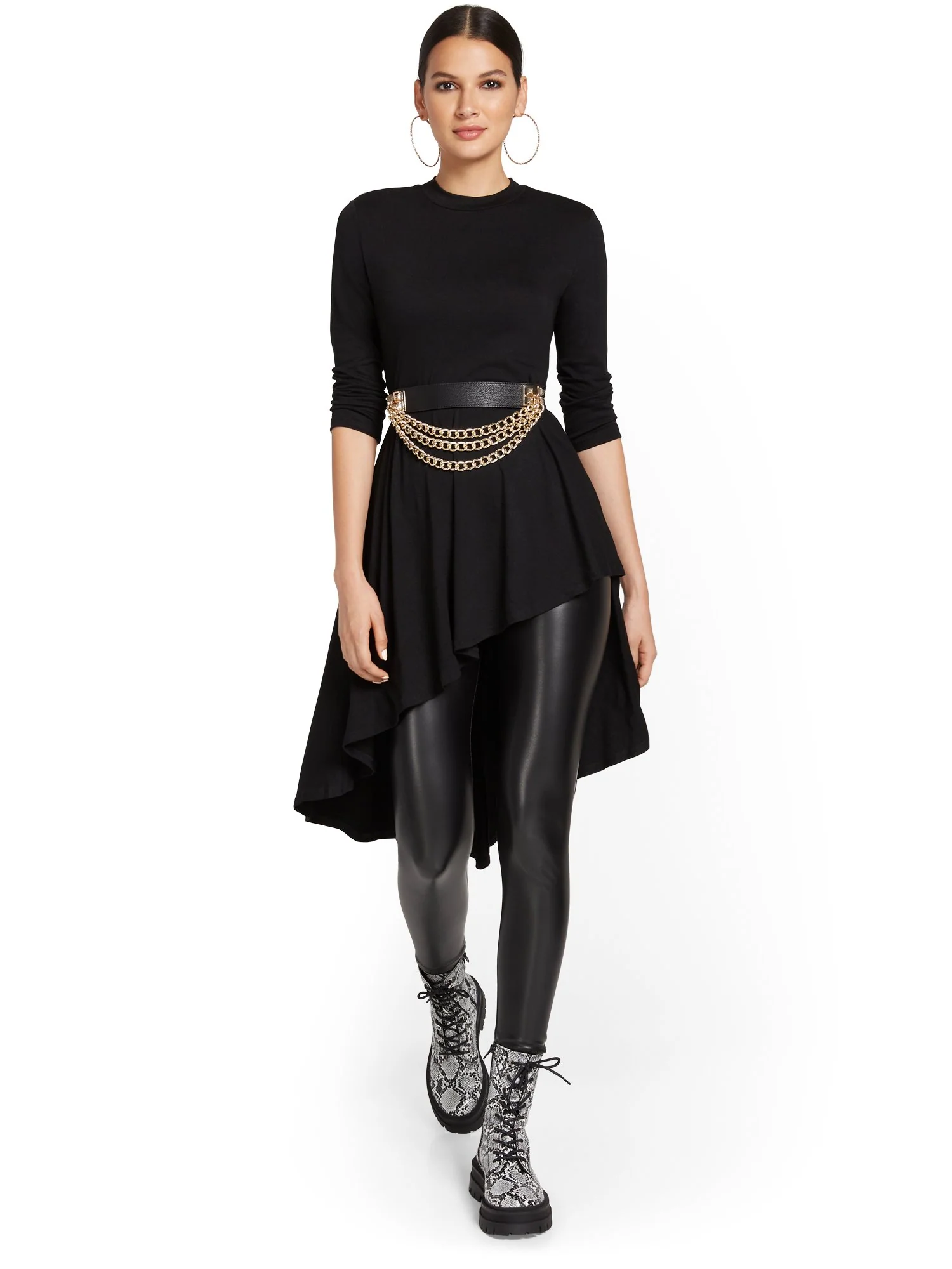 Ruffle High-Low Tunic Top - Image 2