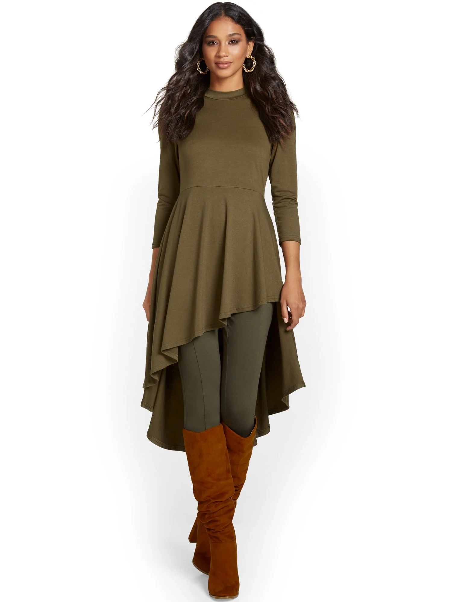 Ruffle High-Low Tunic Top - Image 6