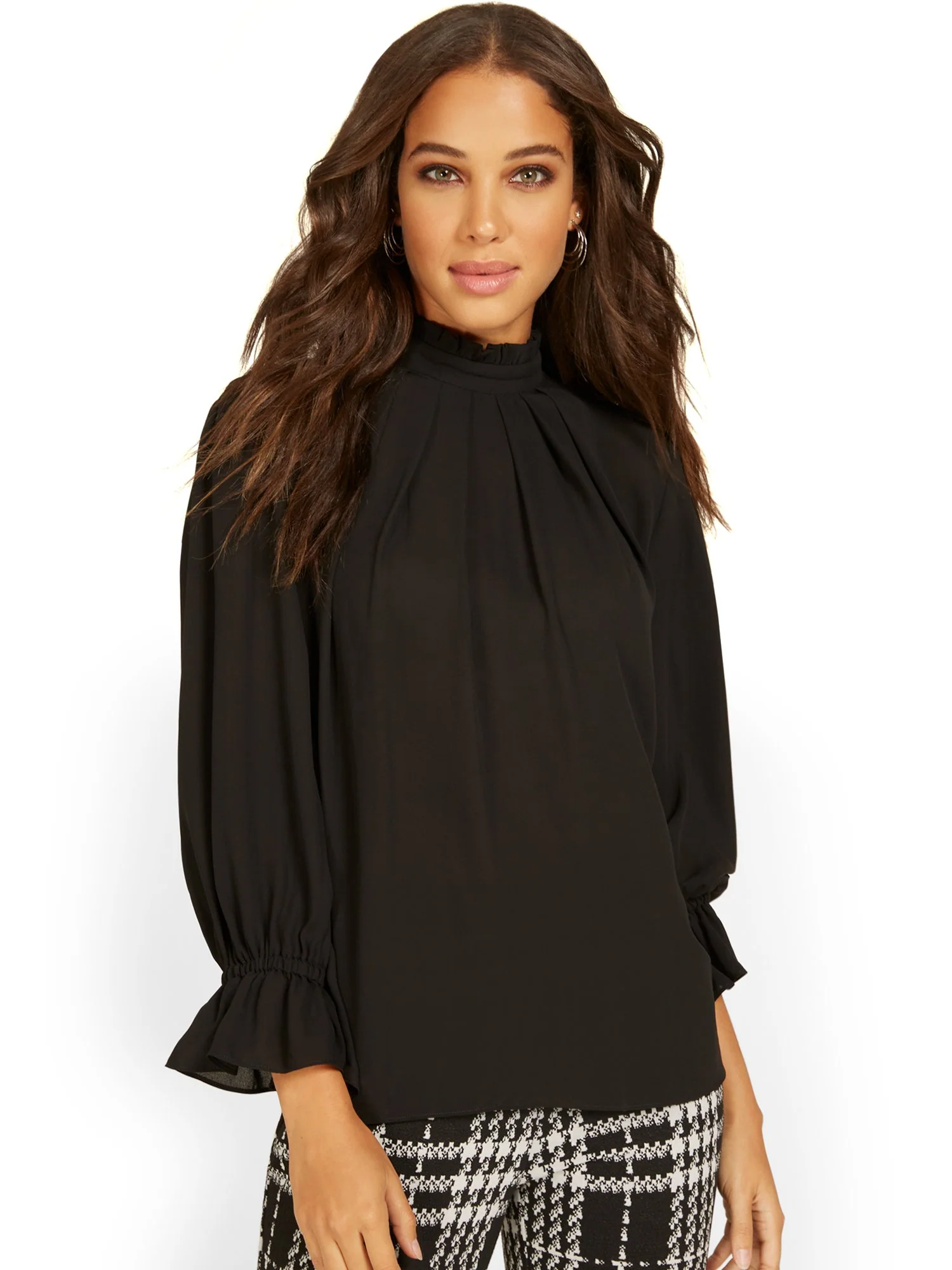 Ruffle-Neck Blouse