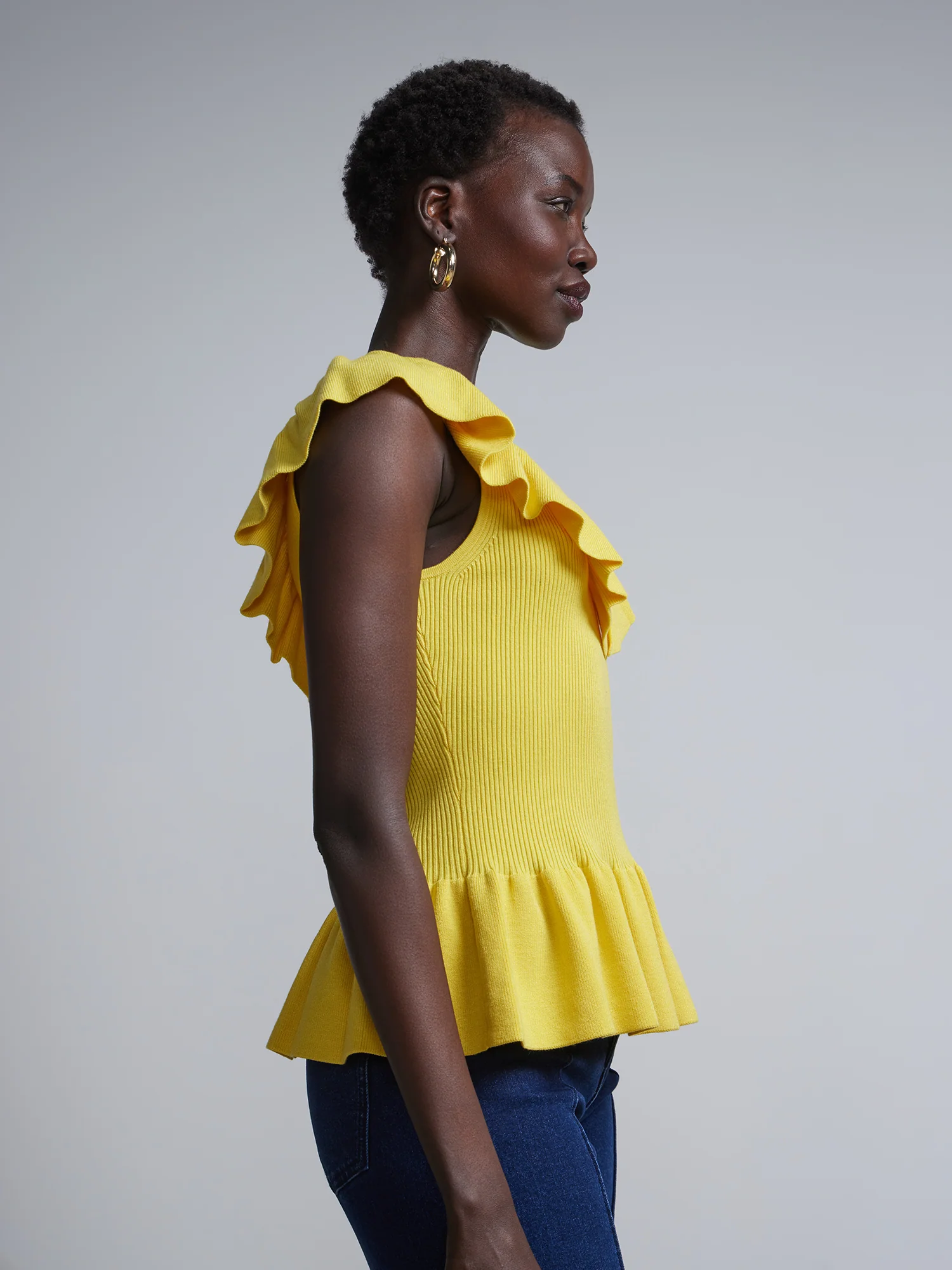 Ruffle Peplum Sweater - Image 2