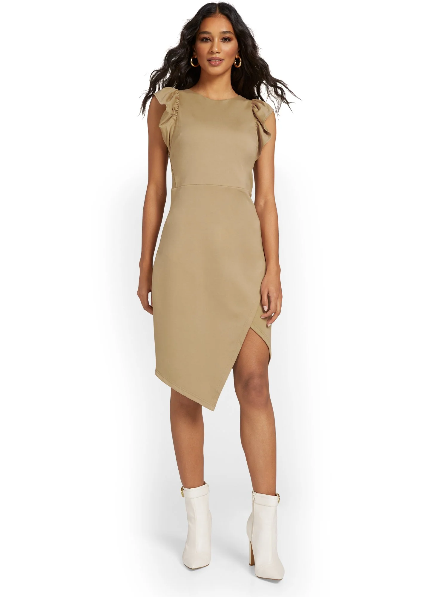 Lena Ruffle-Sleeve Asymmetric-Hem Dress - Brands We Love - Image 6