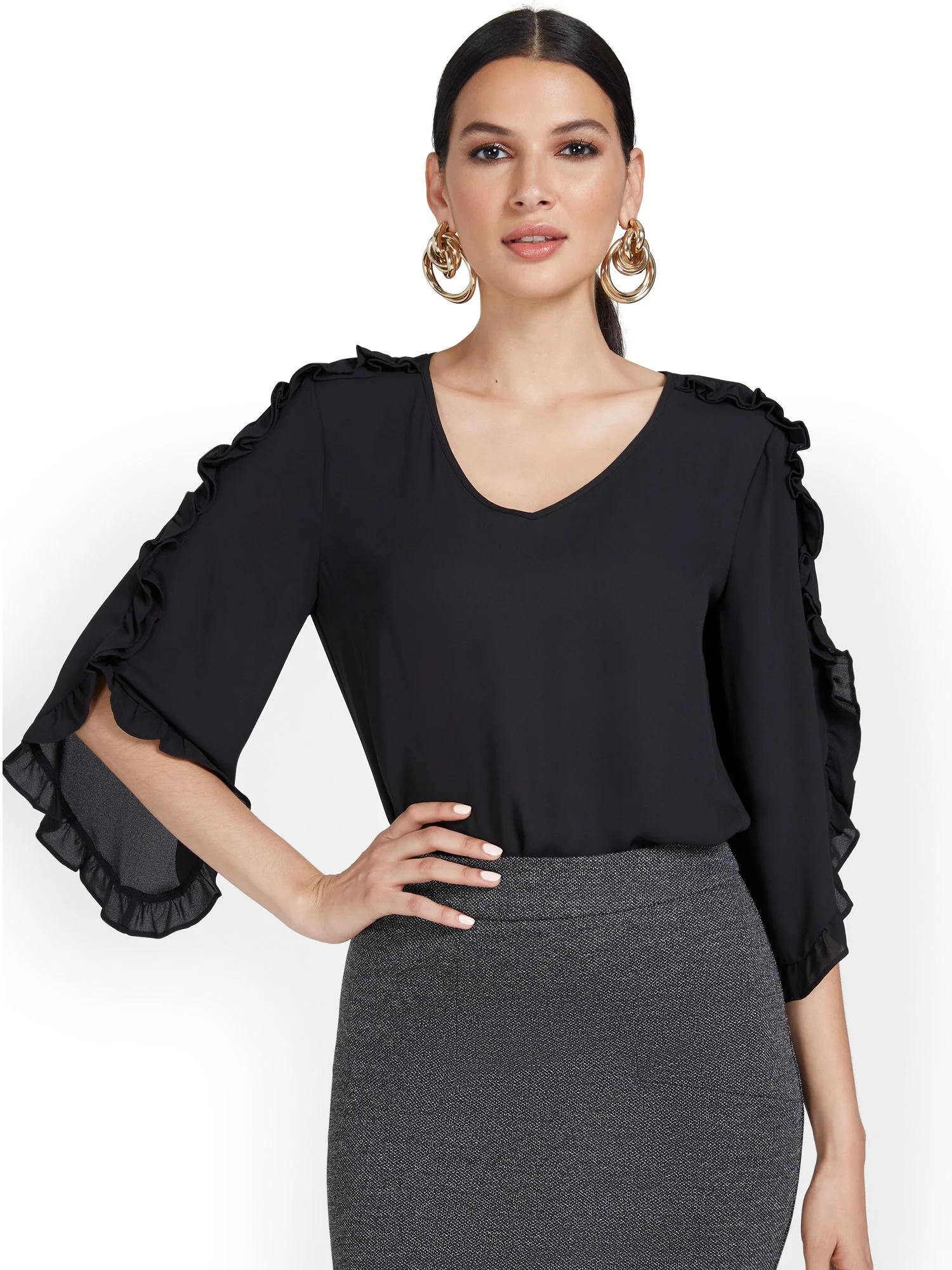 Ruffle-Sleeve Blouse - Image 2
