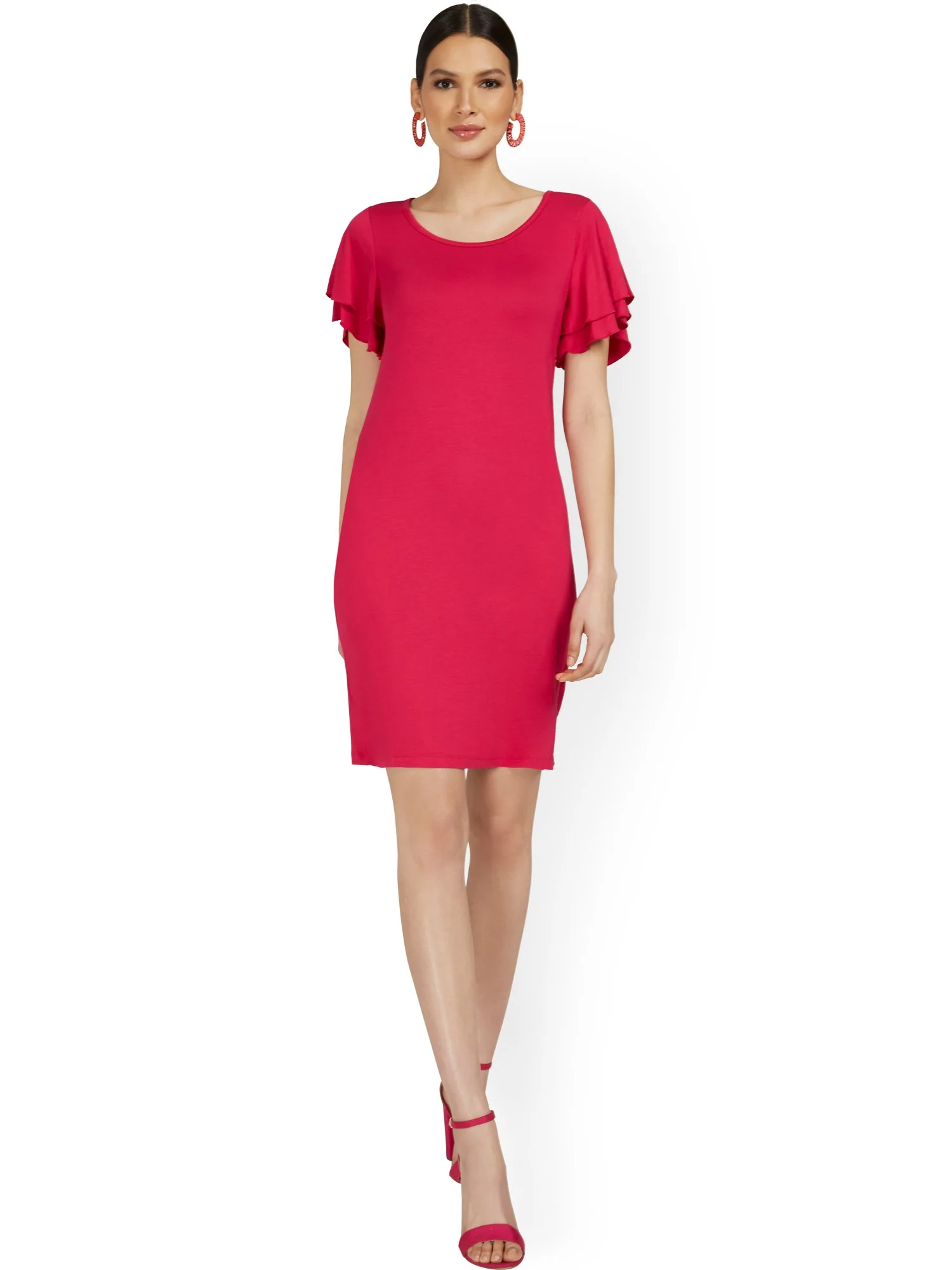 Ruffle-Sleeve Knit Dress - Image 14