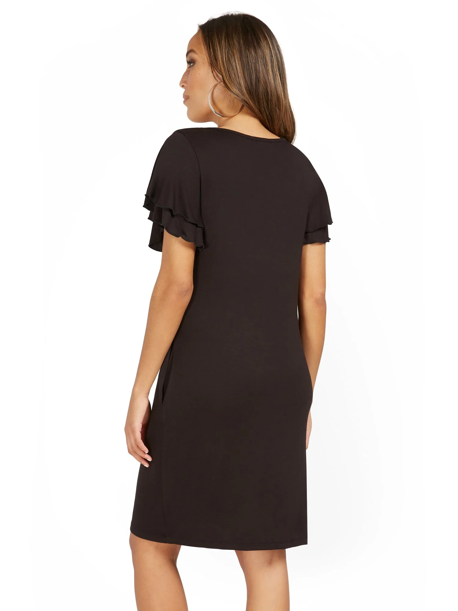 Ruffle-Sleeve Knit Dress - Image 3