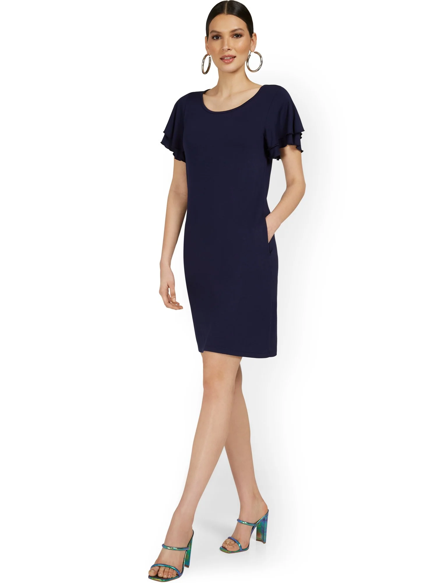Ruffle-Sleeve Knit Dress - Image 6