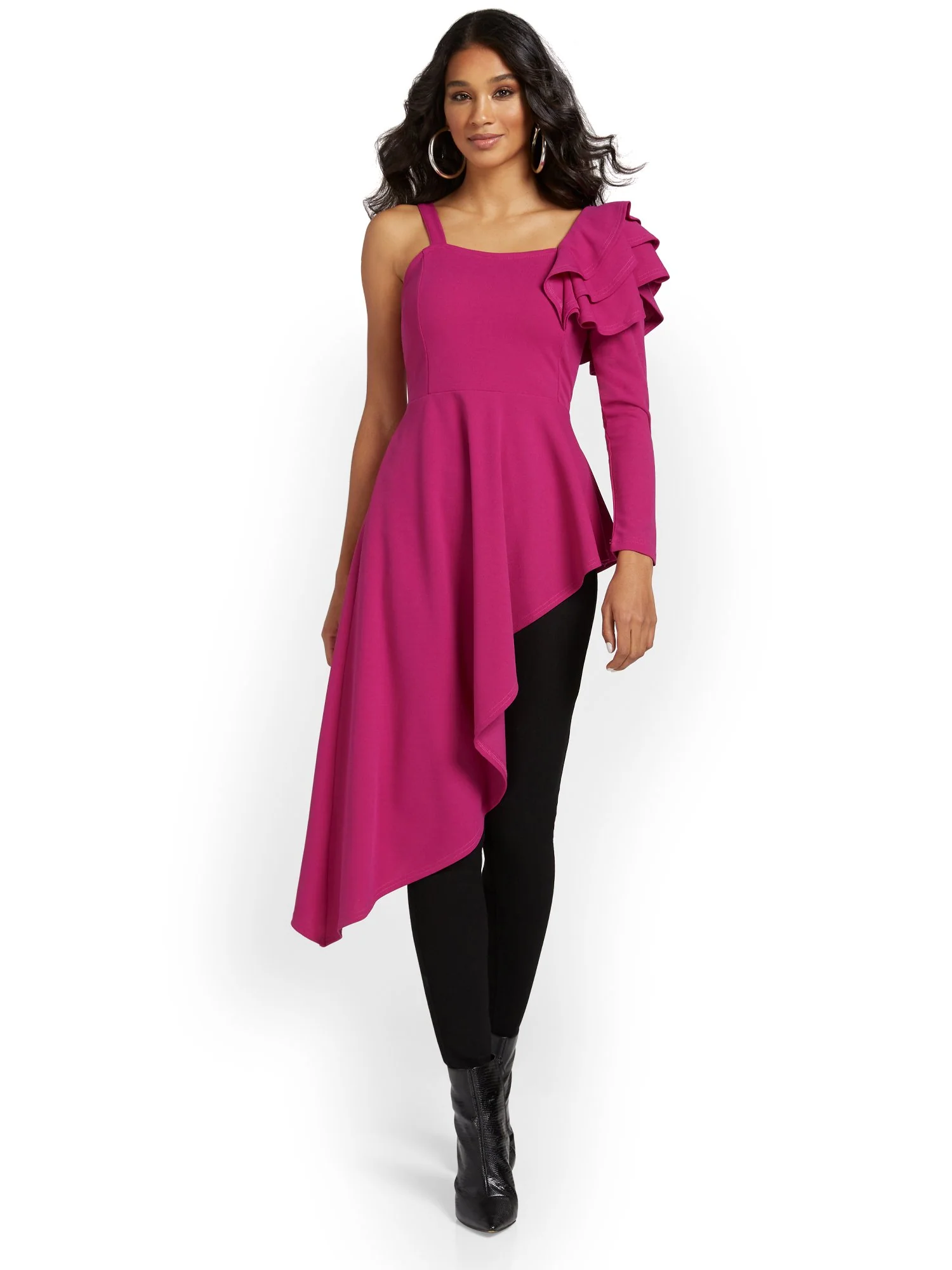 Ruffle-Sleeve Maxi Top