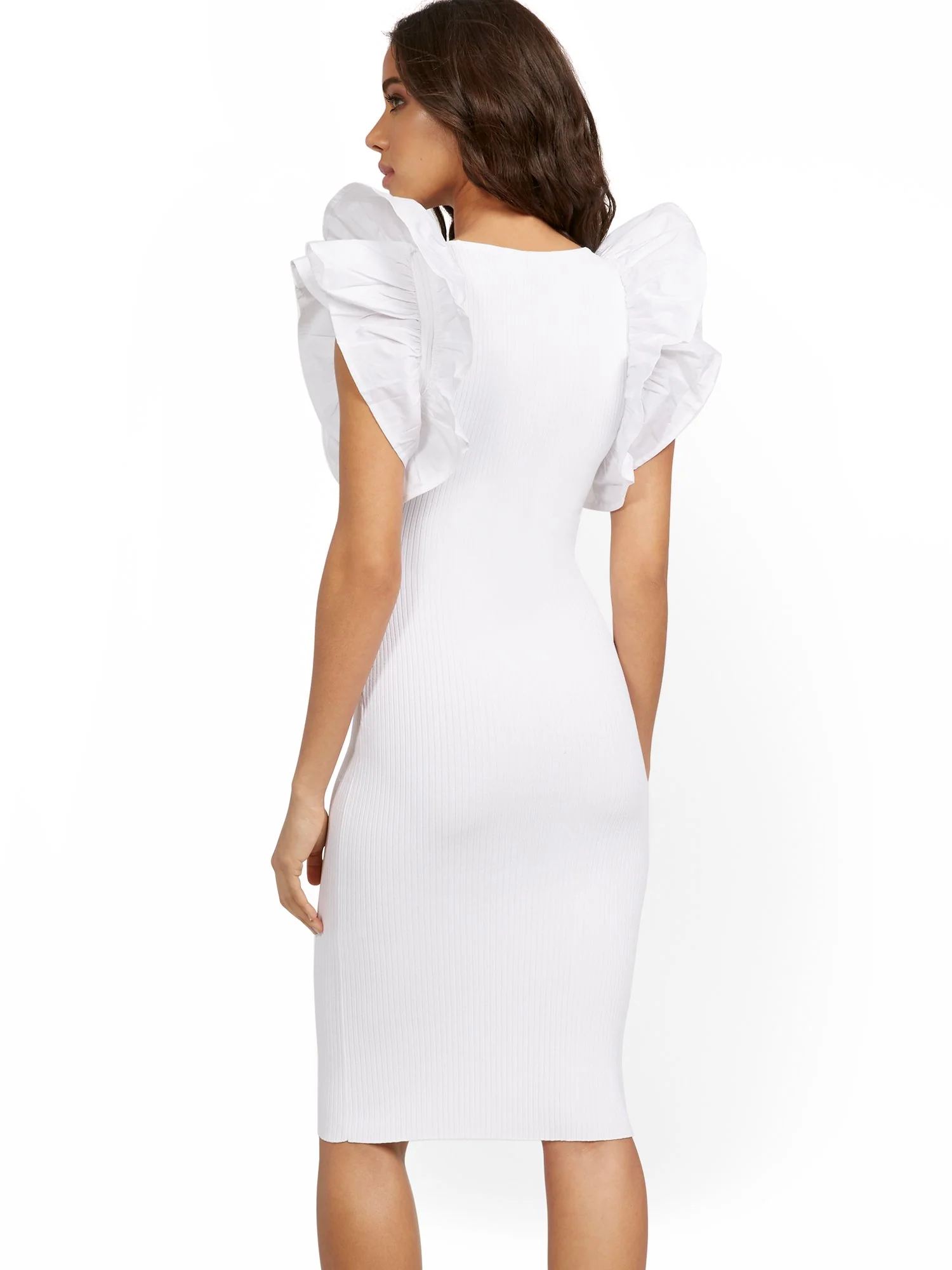Ruffle-Sleeve Sweater Dress - Image 3