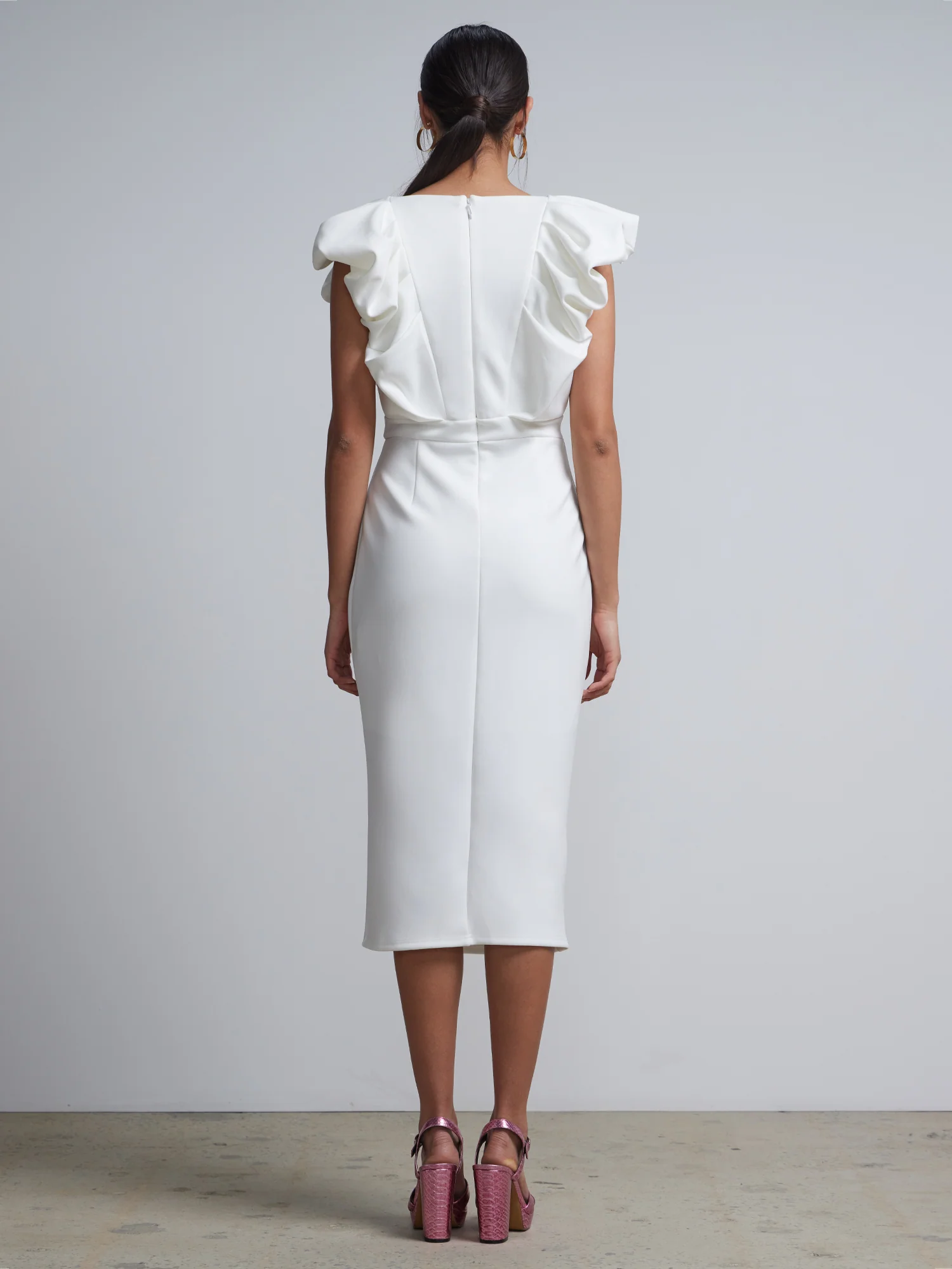 Ruffle V-Neck Sheath Dress - Image 3