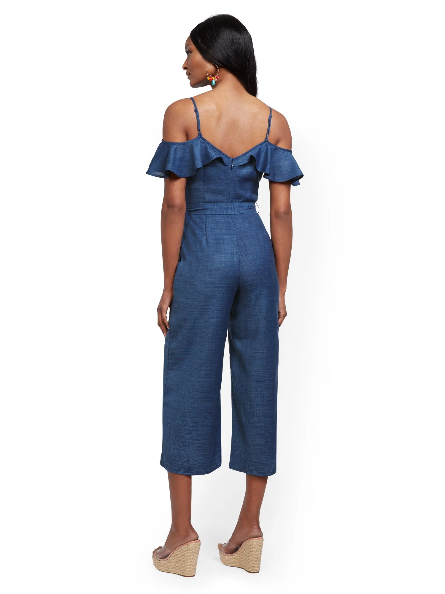 Ruffled Cold-Shoulder Jumpsuit - Image 3