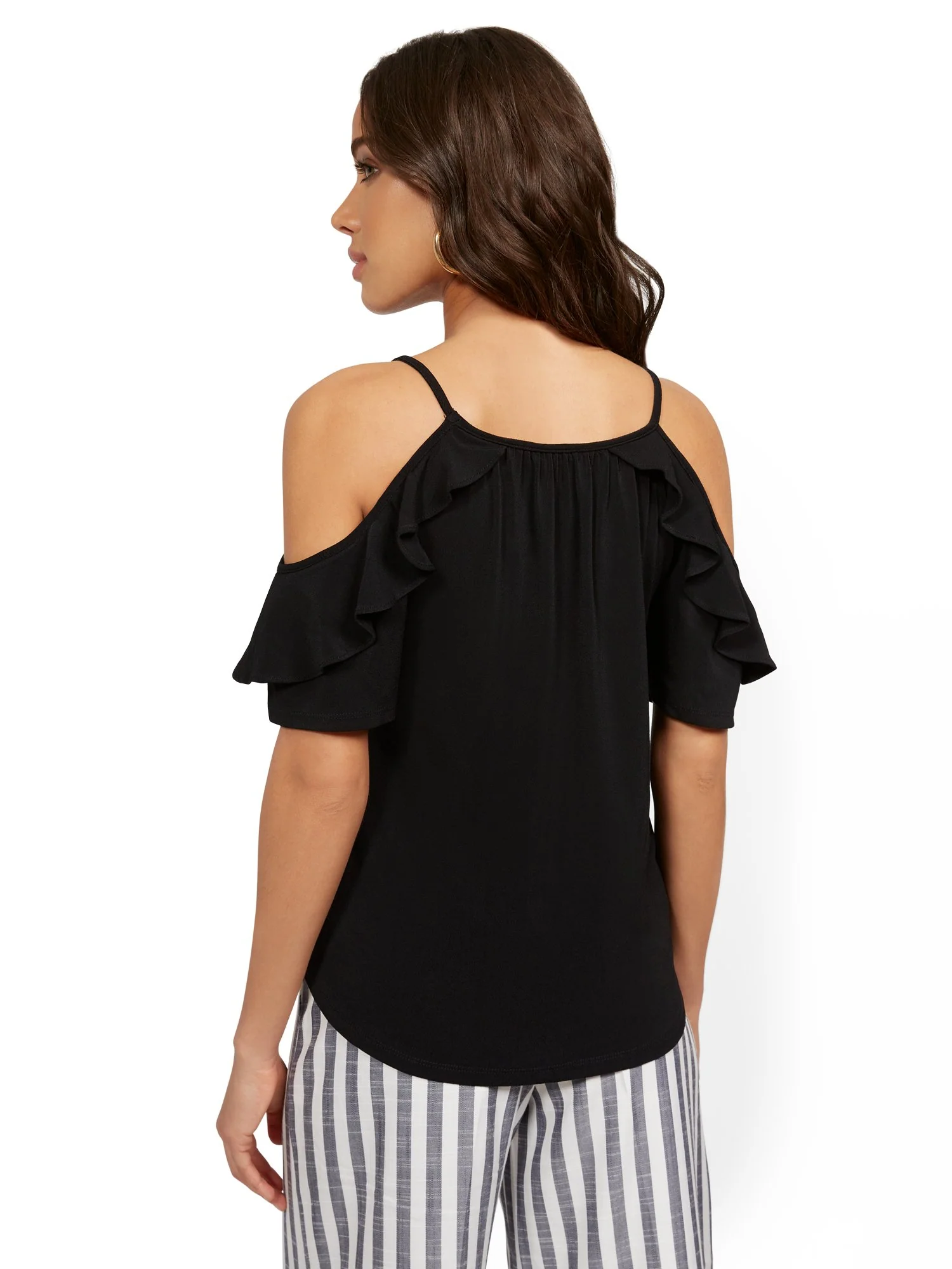 Ruffled Cold-Shoulder Top - 7th Avenue - Image 3