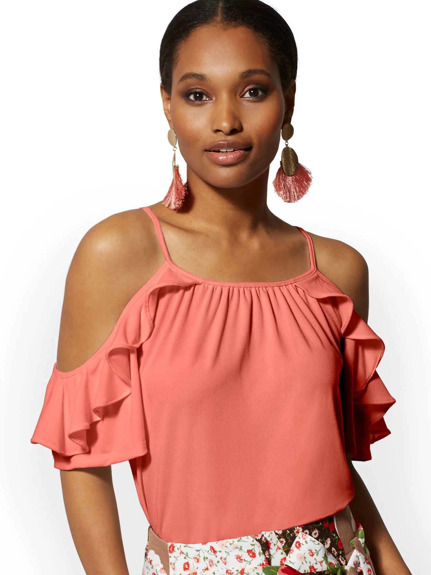Ruffled Cold-Shoulder Top - 7th Avenue - Image 11