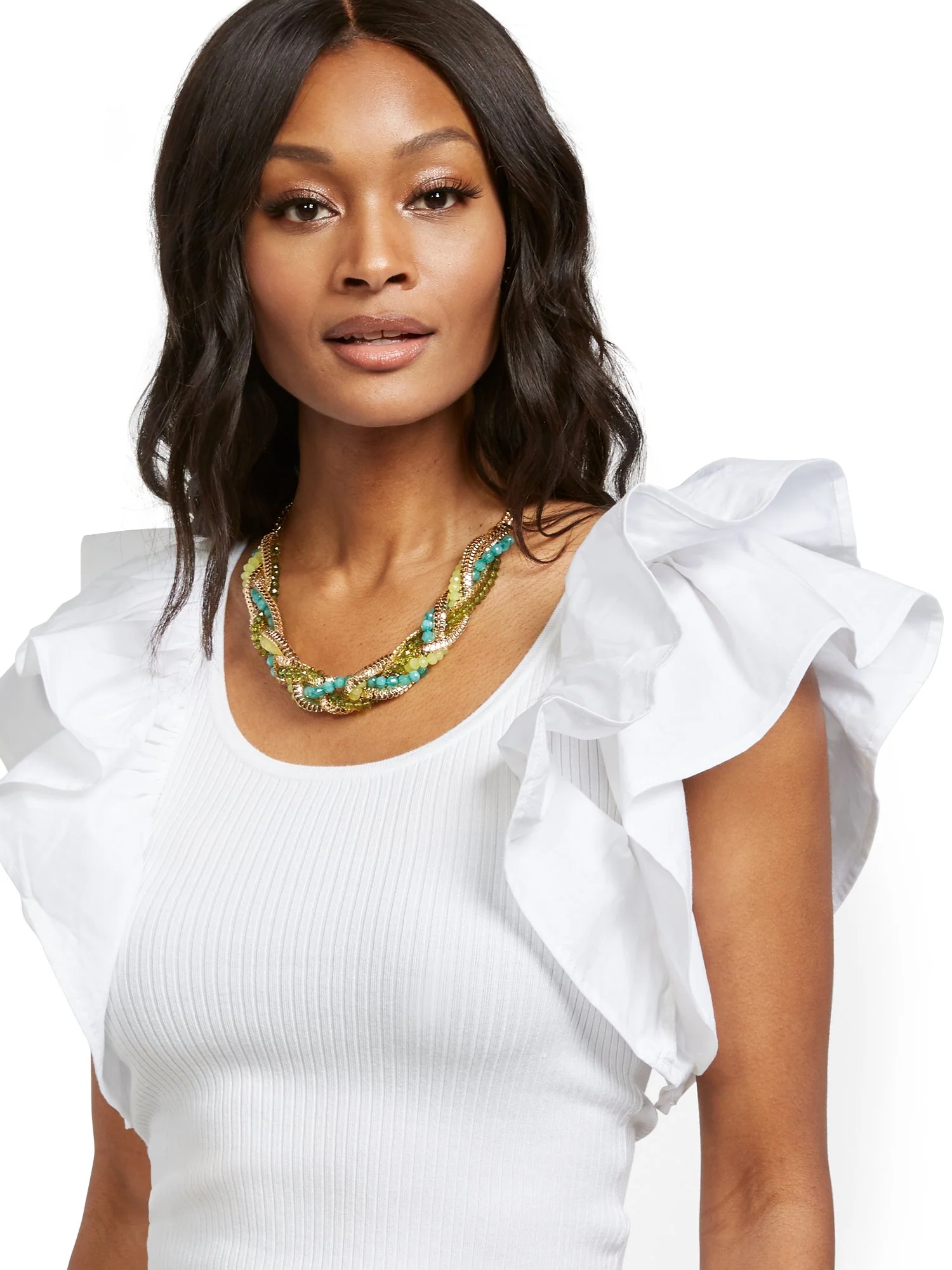 Ruffled-Sleeve Sweater - 7th Avenue - Image 4