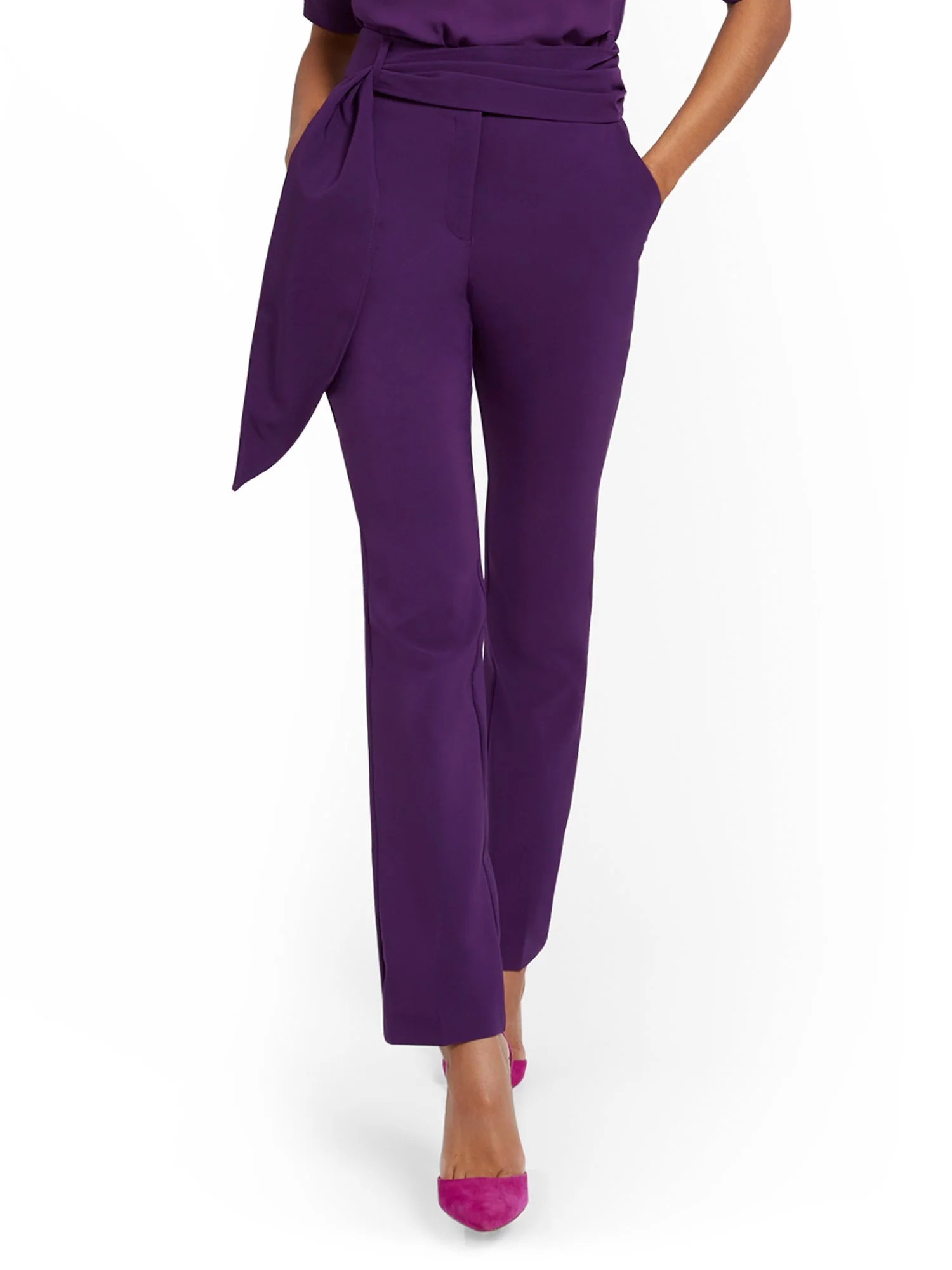 Sash Tie Slim-Leg Pant