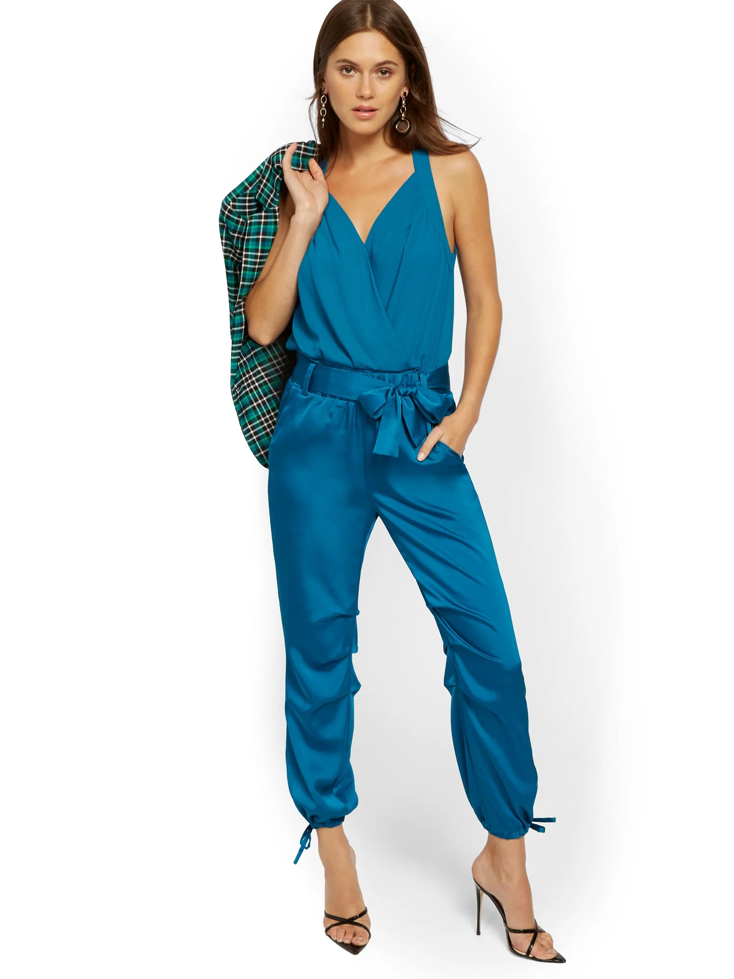 Satin Slim-Leg Jogger Pant