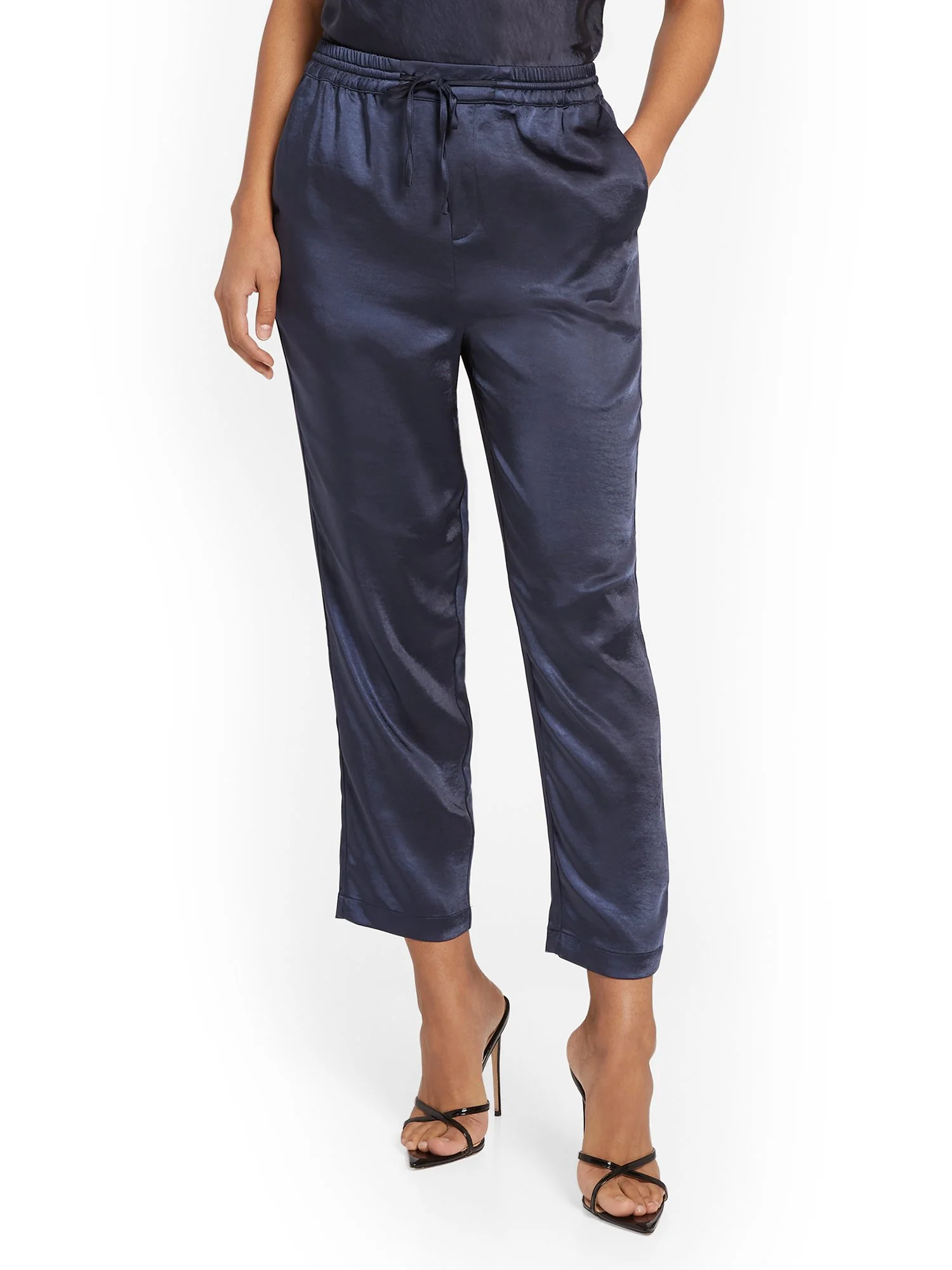 Skies Are Blue Satin Tie-Waist Ankle Pant - Brands We Love