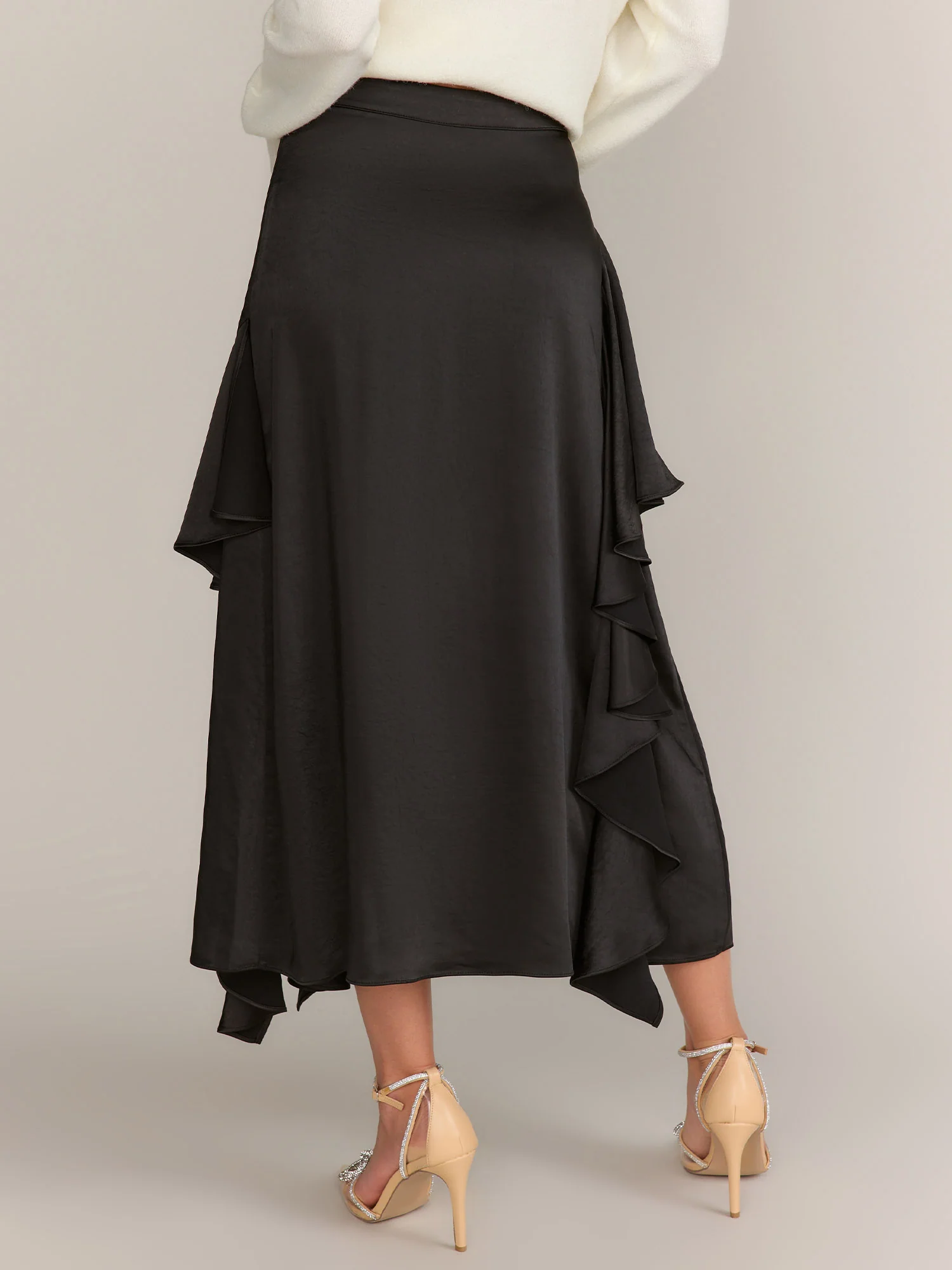 Endless Rose Satin Waterfall Midi Skirt - Brands We Love - Image 3
