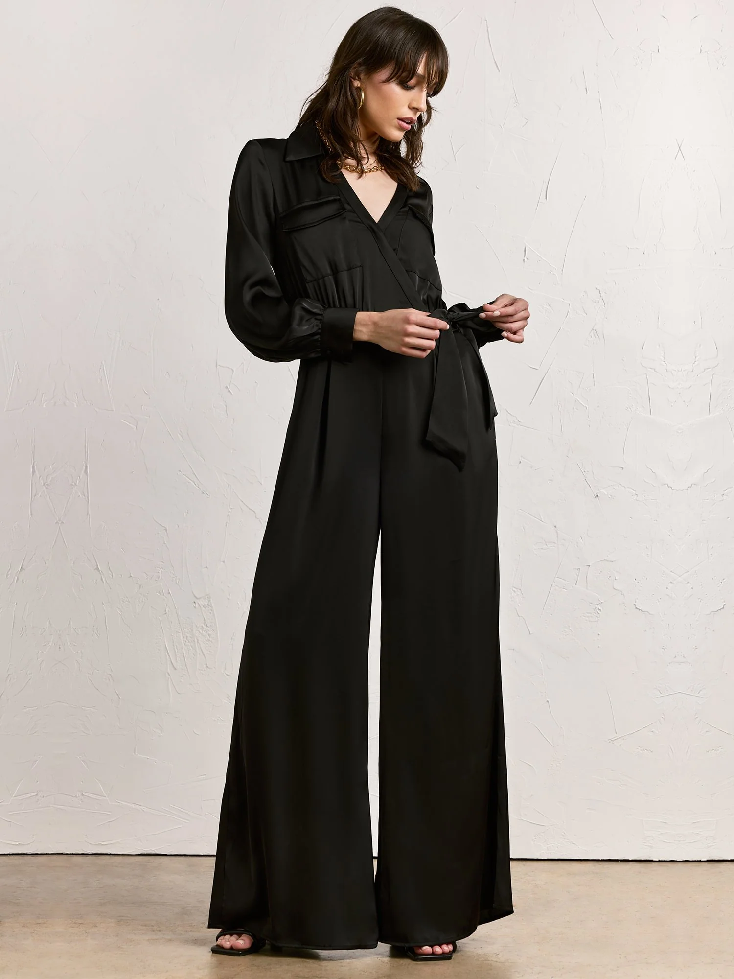 Strut & Bolt Satin Wrap Wide Leg Jumpsuit - Brands We Love - Image 2
